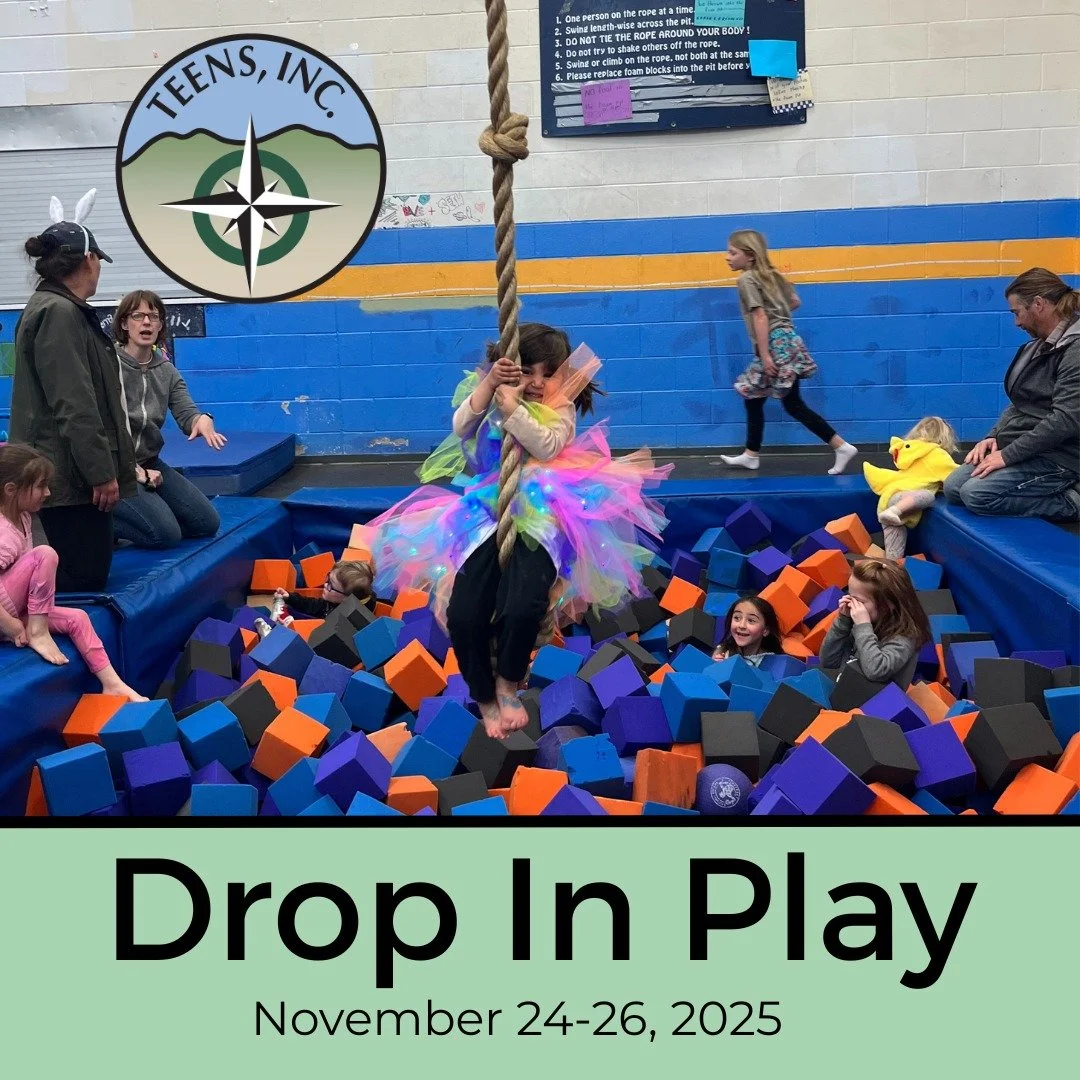 The Teen Center will be closed all next week for Thanksgiving, but...

Drop In Play at the Teen Center is open! November 24-26 from 10:30 am to 2:00 pm.

Here's what&nbsp;youth ages 2-10 years old can look forward to:
- Full Gym
- Foam Pits
- Mats
- 