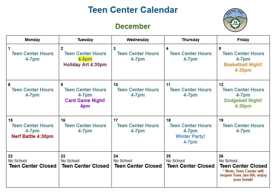 We know this time of year can be joyful for some and challenging for others &mdash; wherever you&rsquo;re at, we hope you find moments of rest, connection, and care.

We&rsquo;re excited to share our December Calendar, plus a special activities flyer