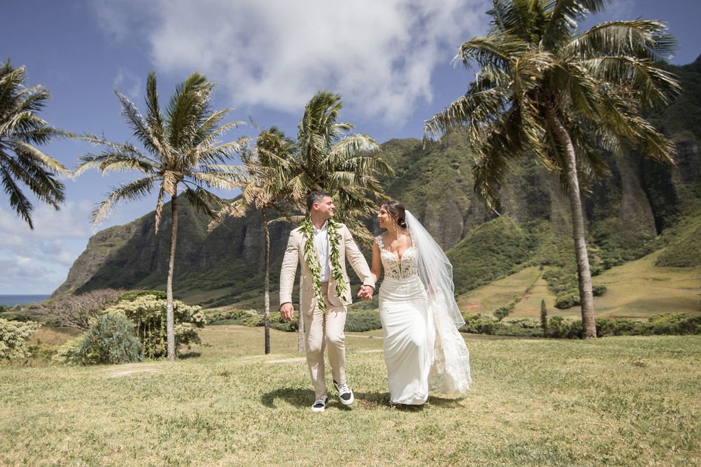 Classic Romantic Ocean View Outdoor Wedding at Kualoa Ranch | Daniella + Clemente