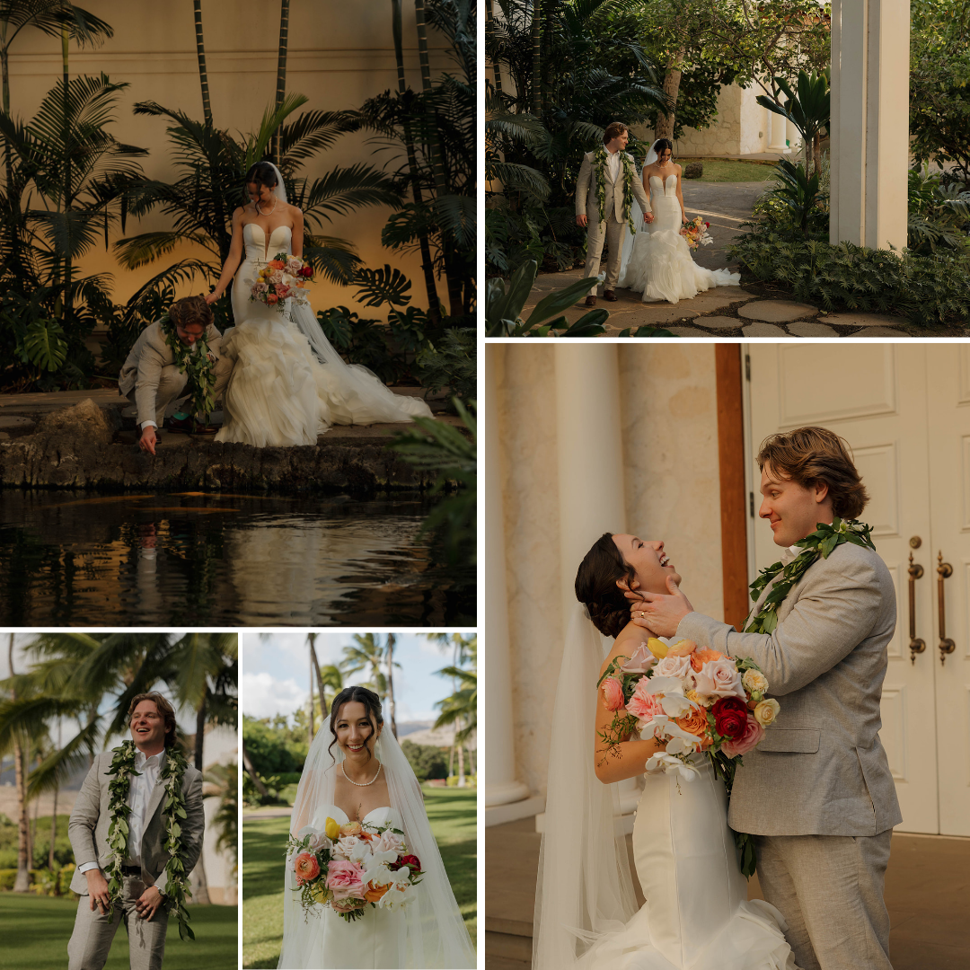 Sunset Wedding in Hawaiʻi with Clean Details and Tropical Florals