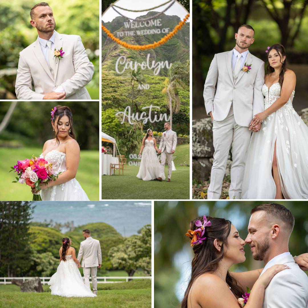 A Bright Oʻahu Wedding With Mountain Views, Hot Pink Details, and Pure Happy Energy