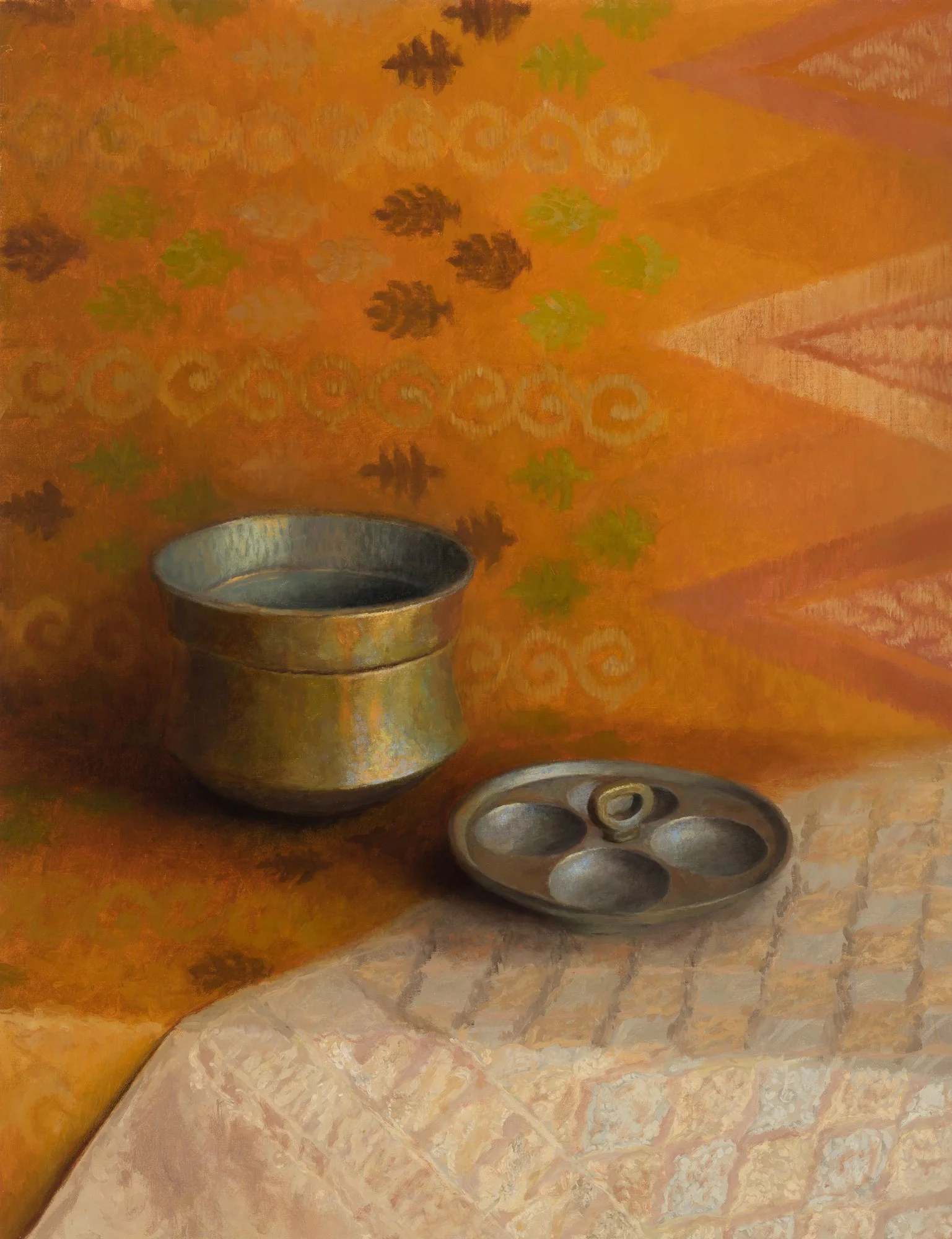 Idli Steamer, Oil on Linen