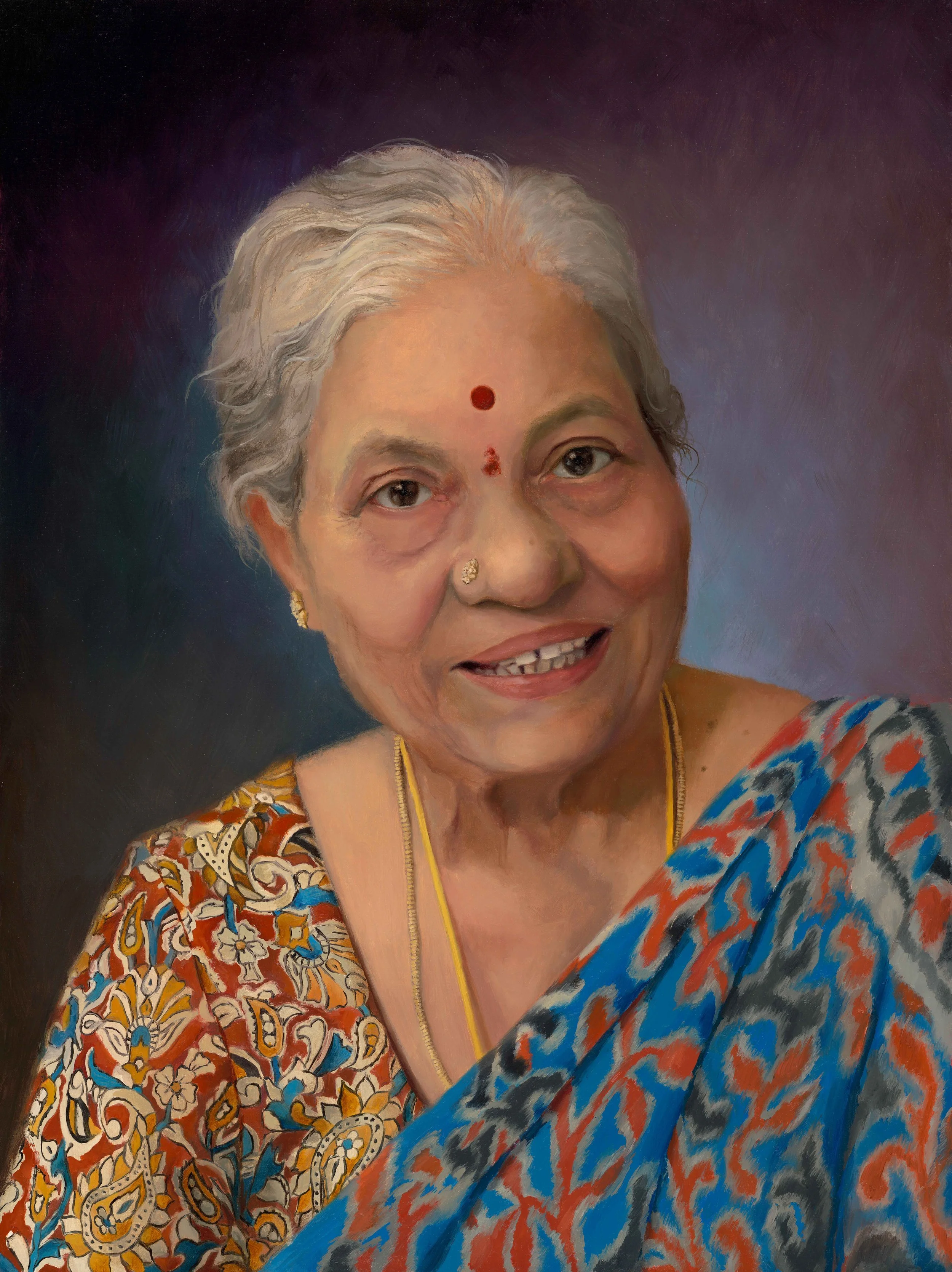 Oil Portrait Commission Family Memorial Mother Painting Linen Canvas