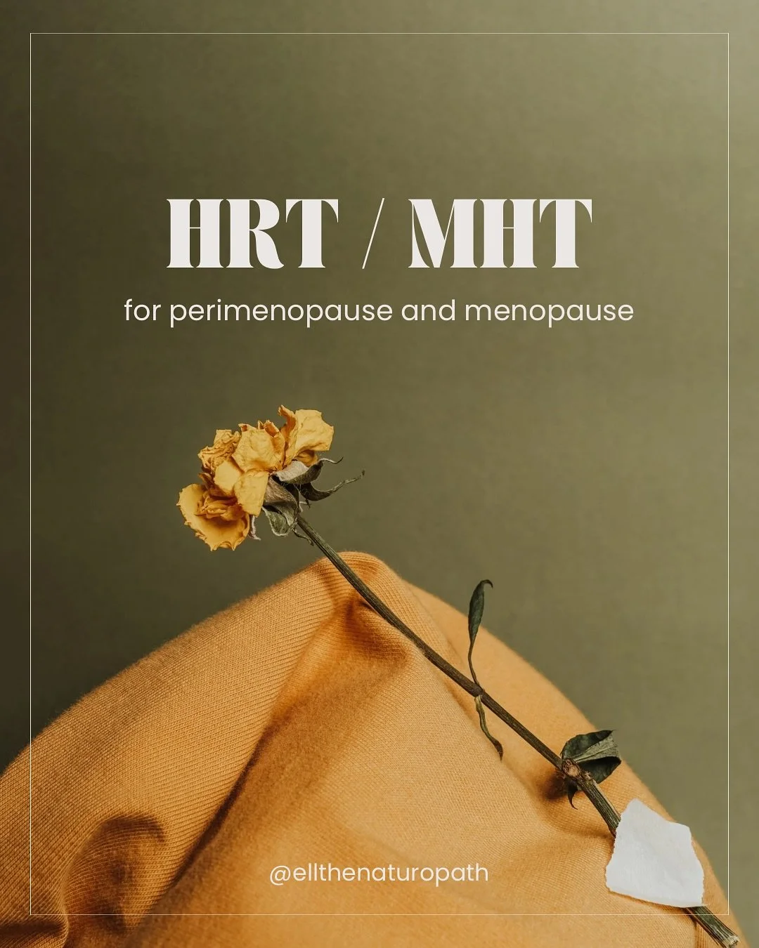 There are a lot of misconceptions about HRT/MHT - in my clinic I do nutrition, movement, nervous system work, target longevity and then MHT if needed/you choose to. Any questions? Ask me in the comments xo Ell