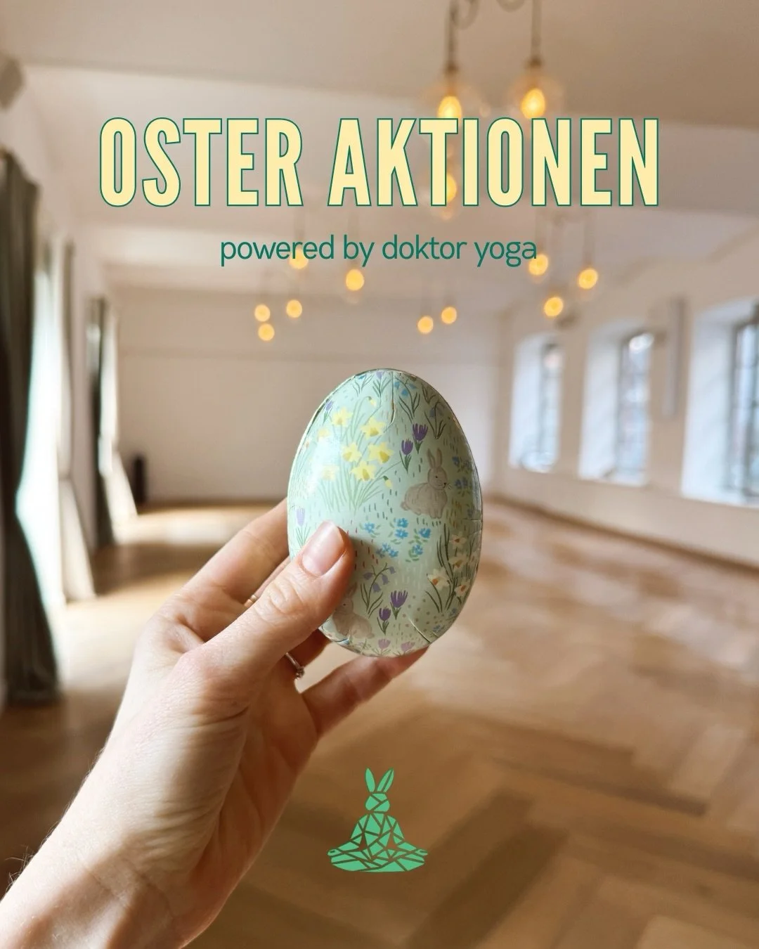 🐣✨ OSTER SPECIAL @ doktor yoga ✨🐣

Lange angek&uuml;ndigt und jetzt endlich da: Unsere Oster Aktionen! Hop auf die Matte &amp; schnapp dir unser coolen Deal 🌿

💥 Mini Membership Special
3 Klassen/Monat - jetzt nur 36&euro; statt 46&euro; (f&uuml;