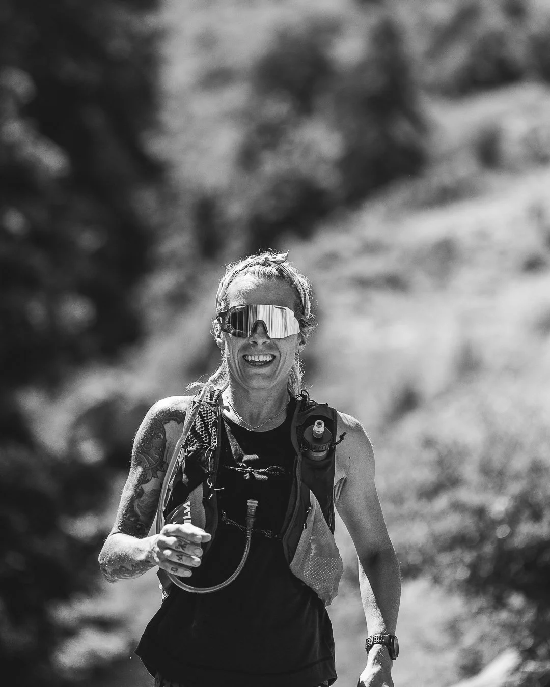 Some black &amp; whites by the talented Dan Monaghan. Our crew covers serious ground; climbing, scrambling, running, sweating to stay close enough to follow the pilgrims on the trails.

We can tell you, behind every shot, there are quite a few vertic