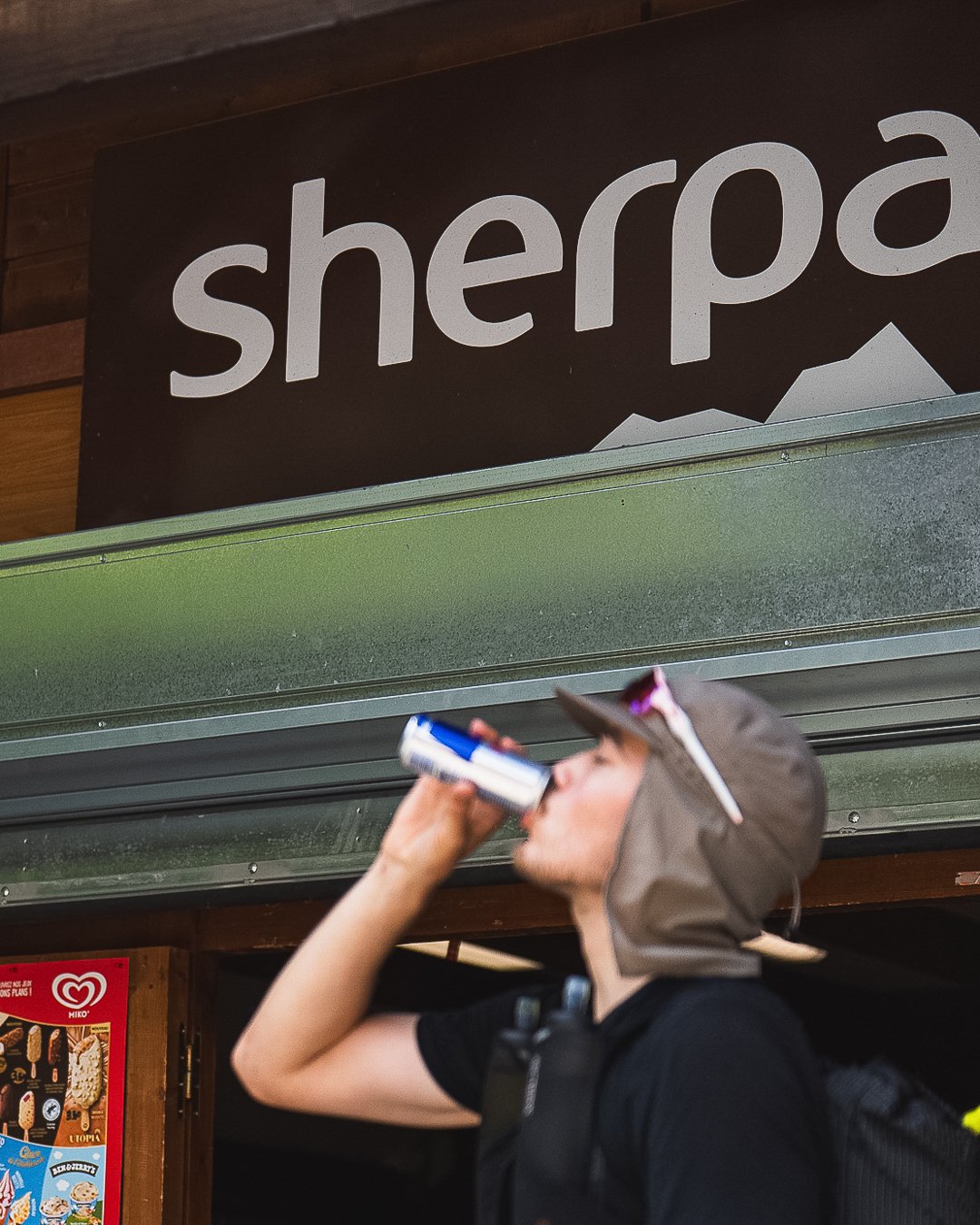 Ultra-style scenes after our refuge overnighter.

The local Sherpa in Ailefroide gets raided for fuel before another 30 kilometres and 2,000 metres of climbing. Red Bulls, Orangina, isotonic drinks, Haribo, croissants. Whatever works. Whatever tastes