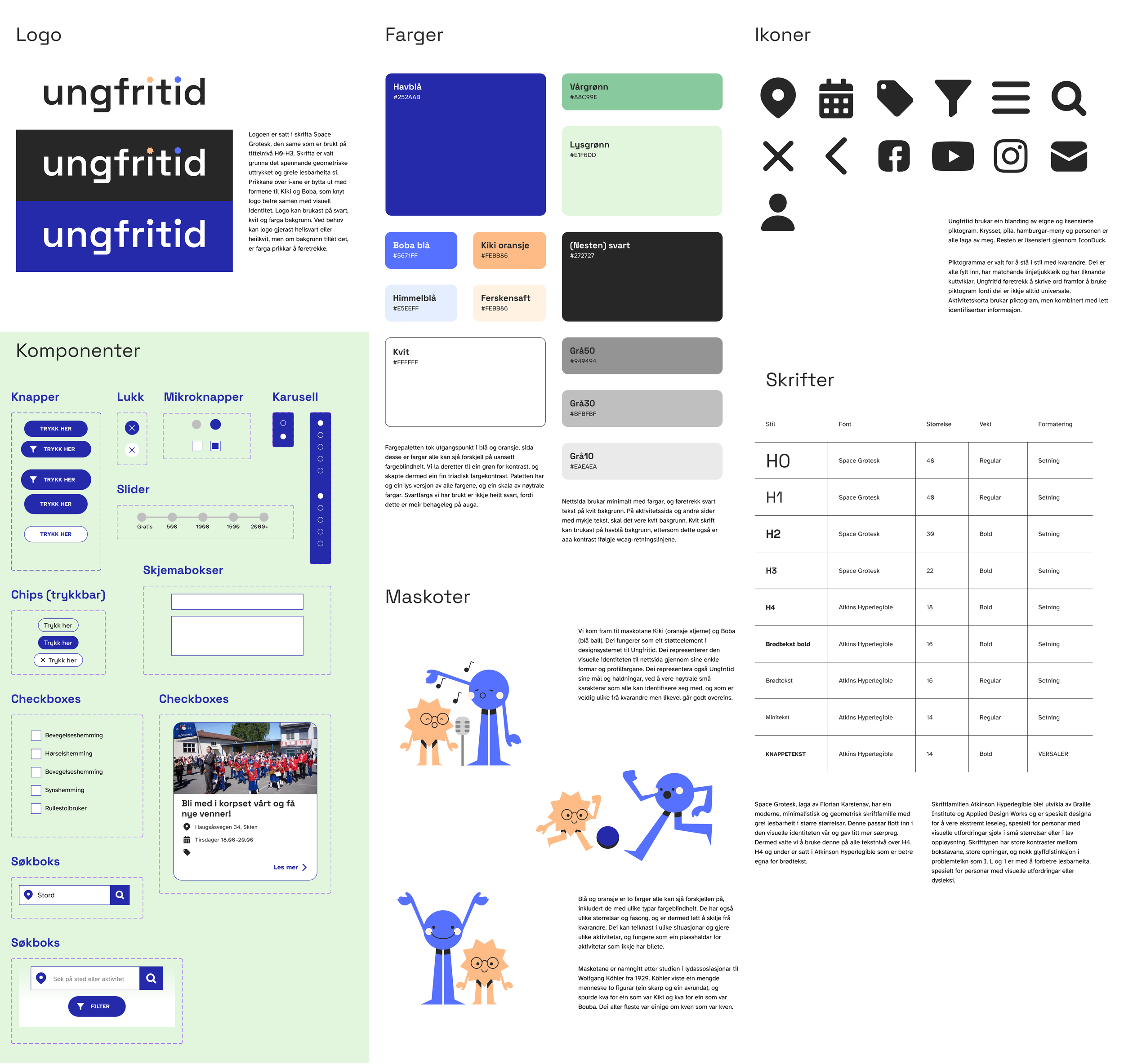 Designsystemet tek utgangspunkt i at produktet skal vere så enkelt og vennlig at alle kan bruke det. 