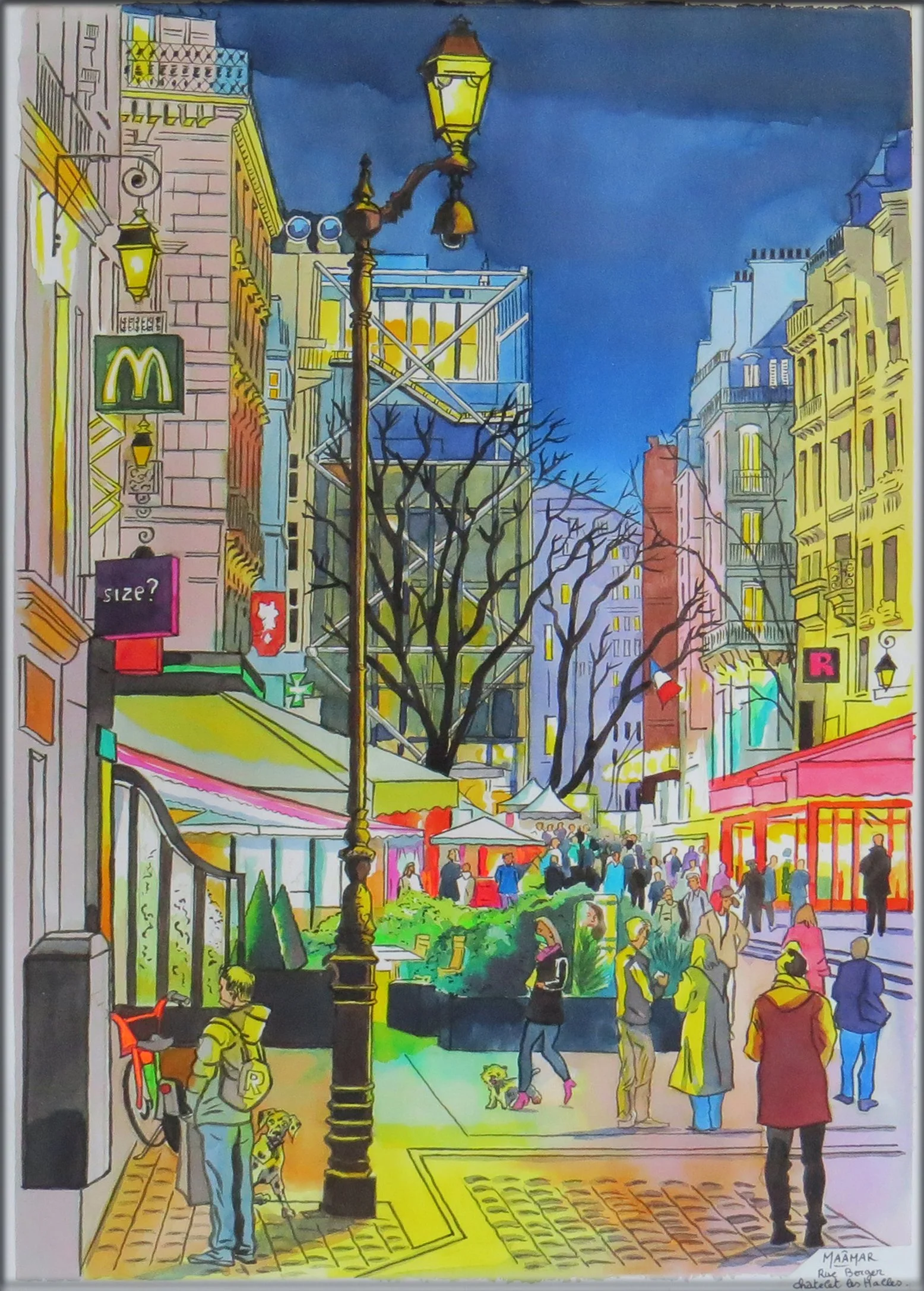 MAĀMAR « Rue Berger Châtelet les Halles »
Dim: 41 x 29 cm 
