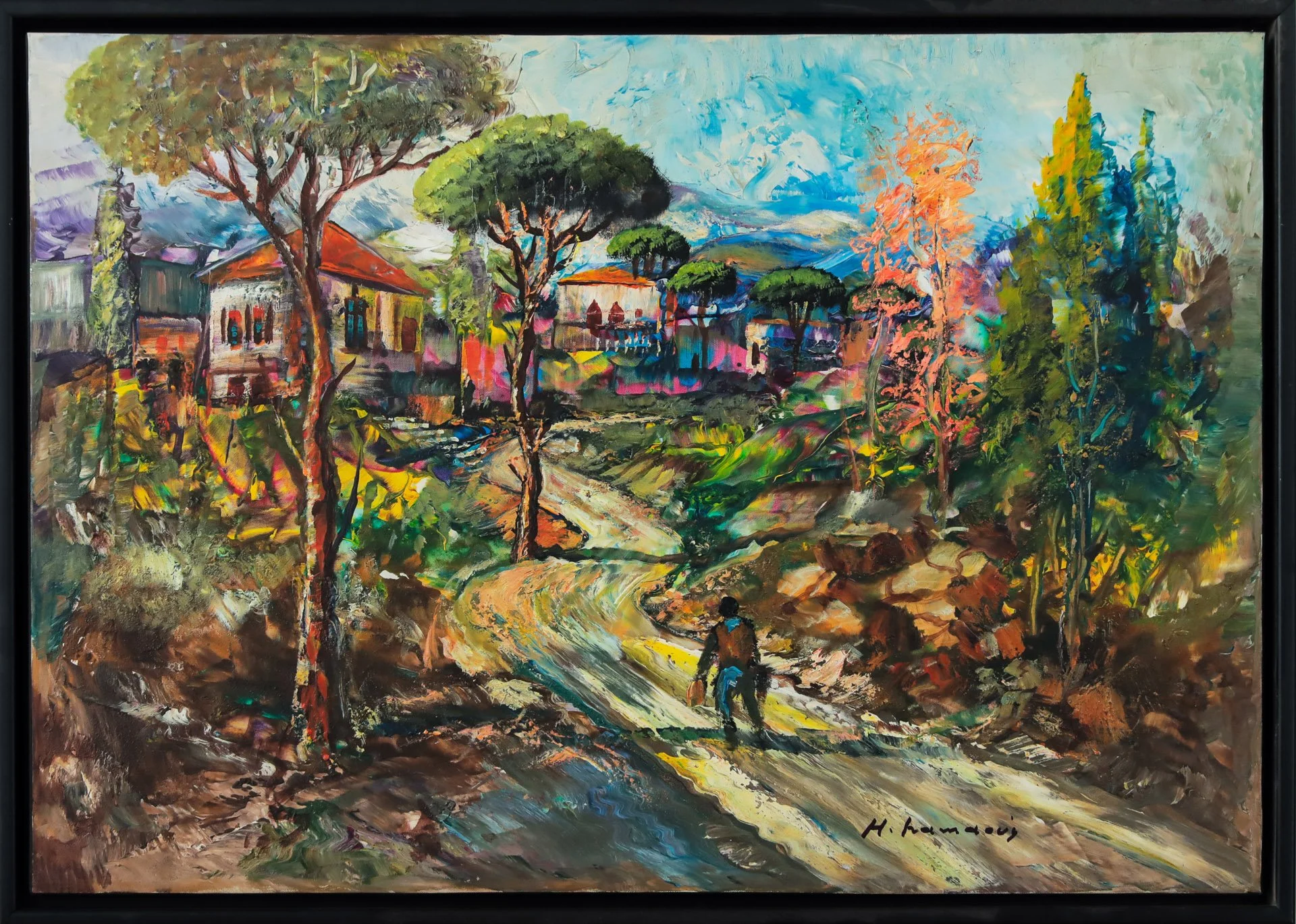 Haidar Hamaoui « Chemin du village »
Dim: 100 x 70cm 
