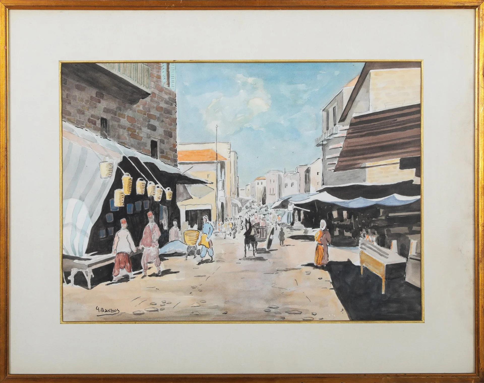 Georges Bakhos « Rue marchande à Beyrouth »
Dim: 48 x 34 cm
