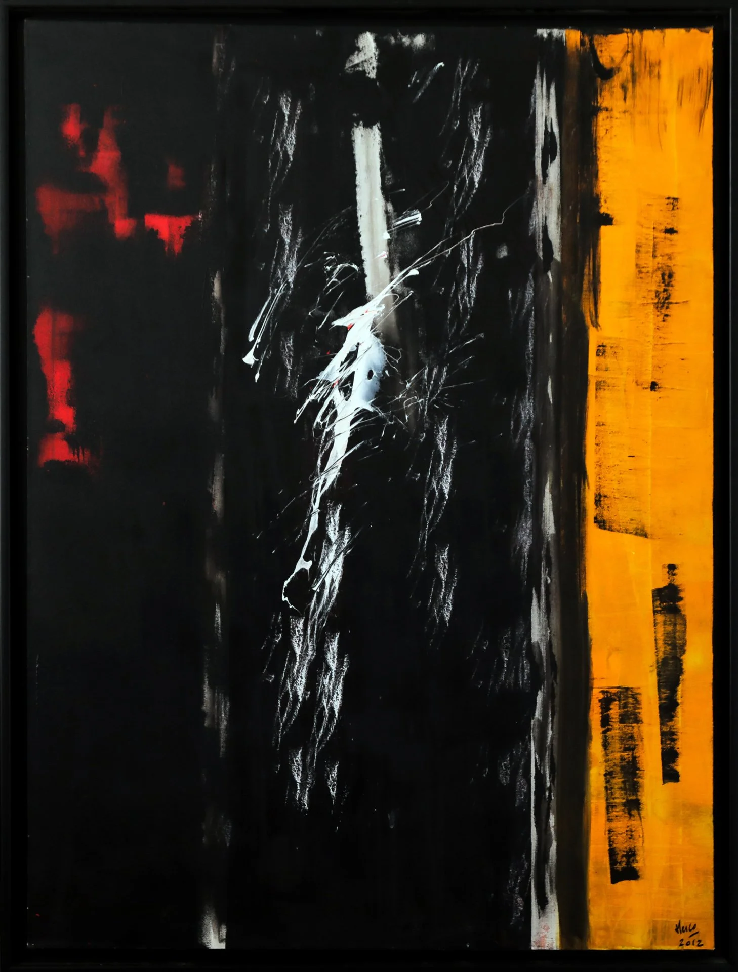 Philippe Herbert Janesh dit Herco « Abstraction en noir et jaune »
Dim: 120 x 90 cm 
