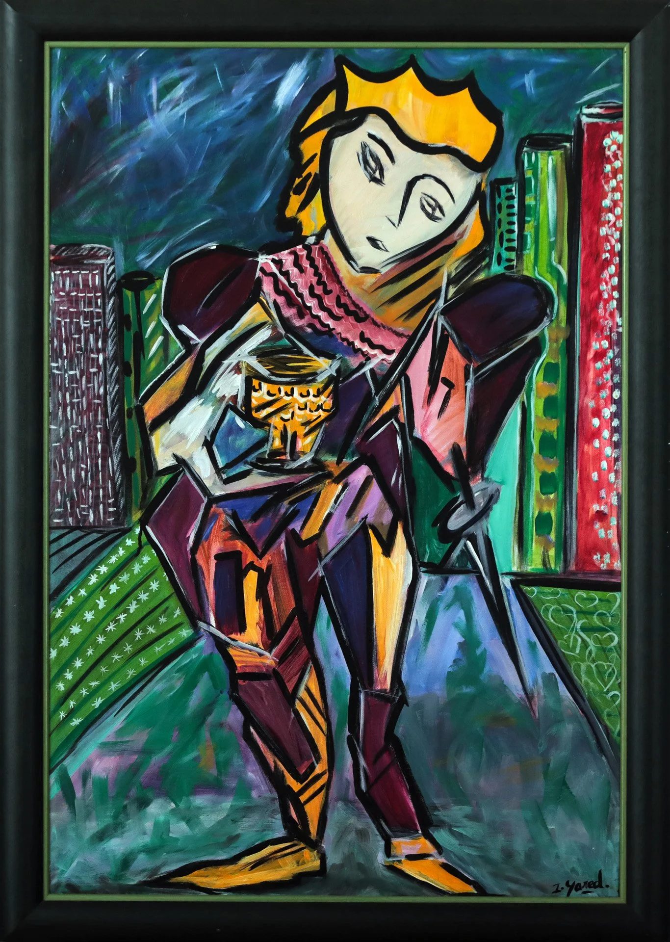 Isabelle Yared «  Jeune femme au calice »
Dim: 90 x 60 cm 
