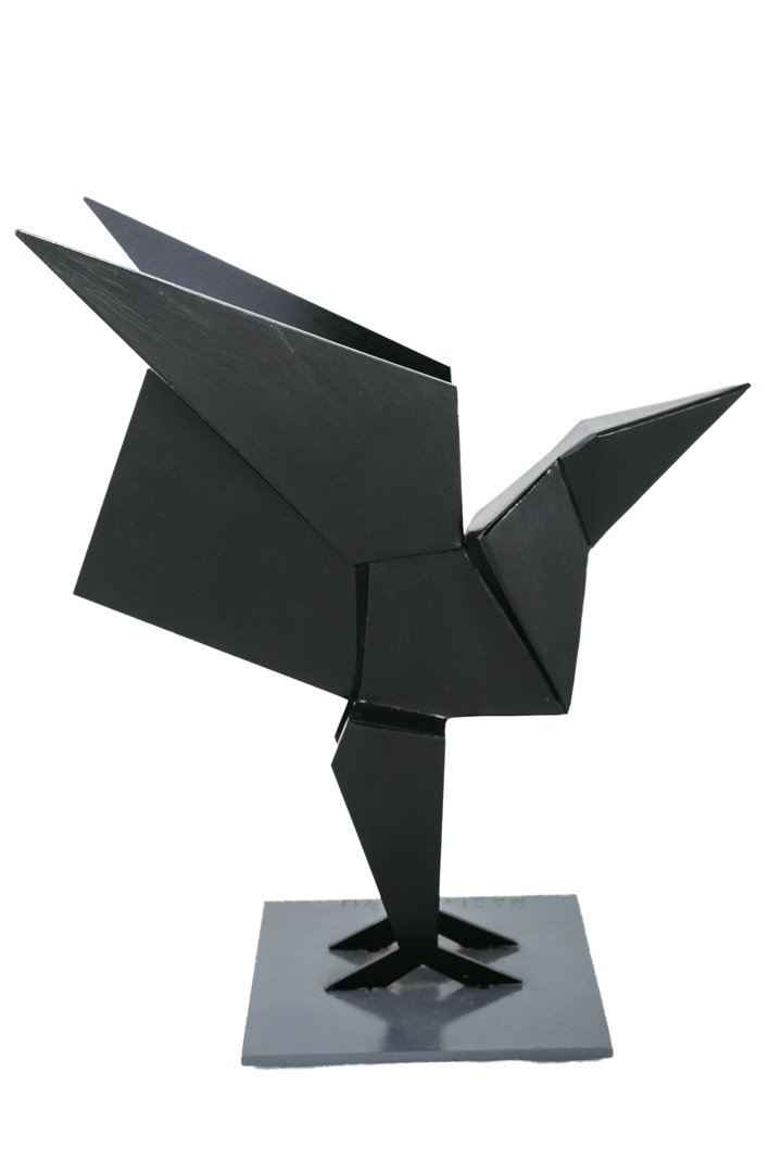 Bechir Bechir « Socle en bois polychrome » Ht: 80 cm Dim : 19 x 17 cm 