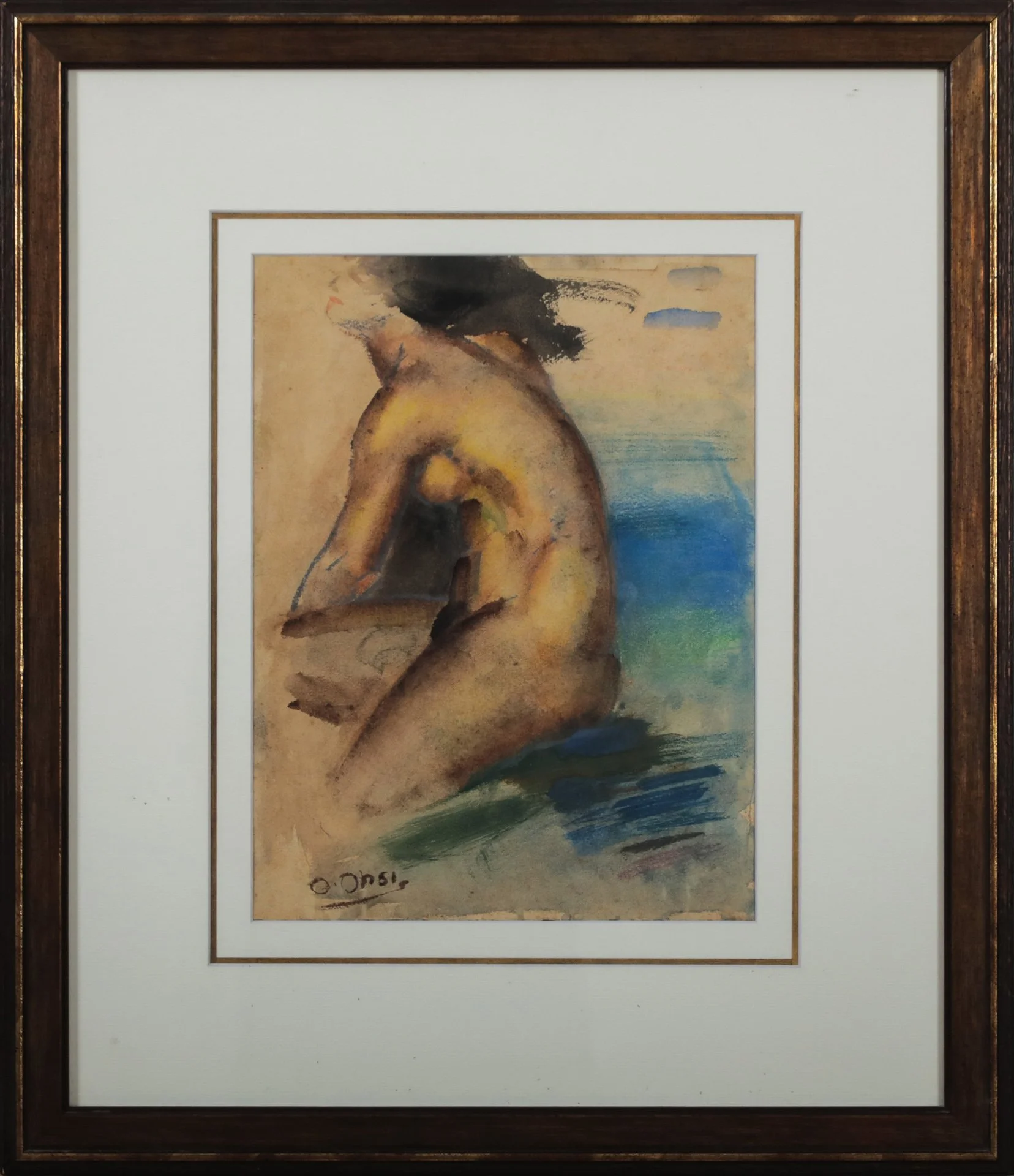 Omar Onsi « Nu assis »
Dim:  31  x  23 cm
