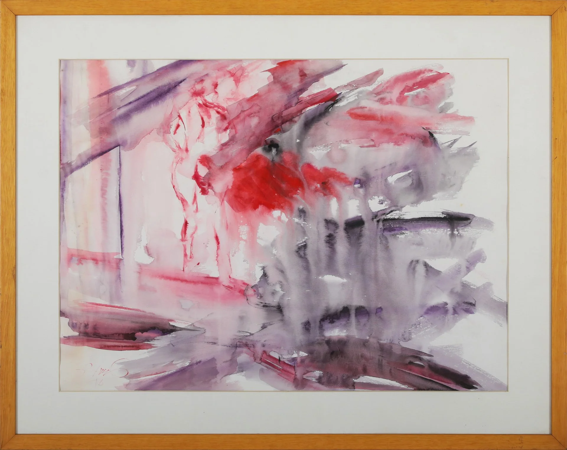 Ahmad Said « Abstraction en rouge »
Dim: 57 x 42 cm
