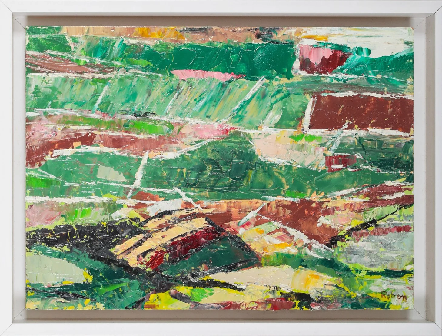 Roben Jbeily « Village au Békaa »
Dim: 29 x 21 cm 
