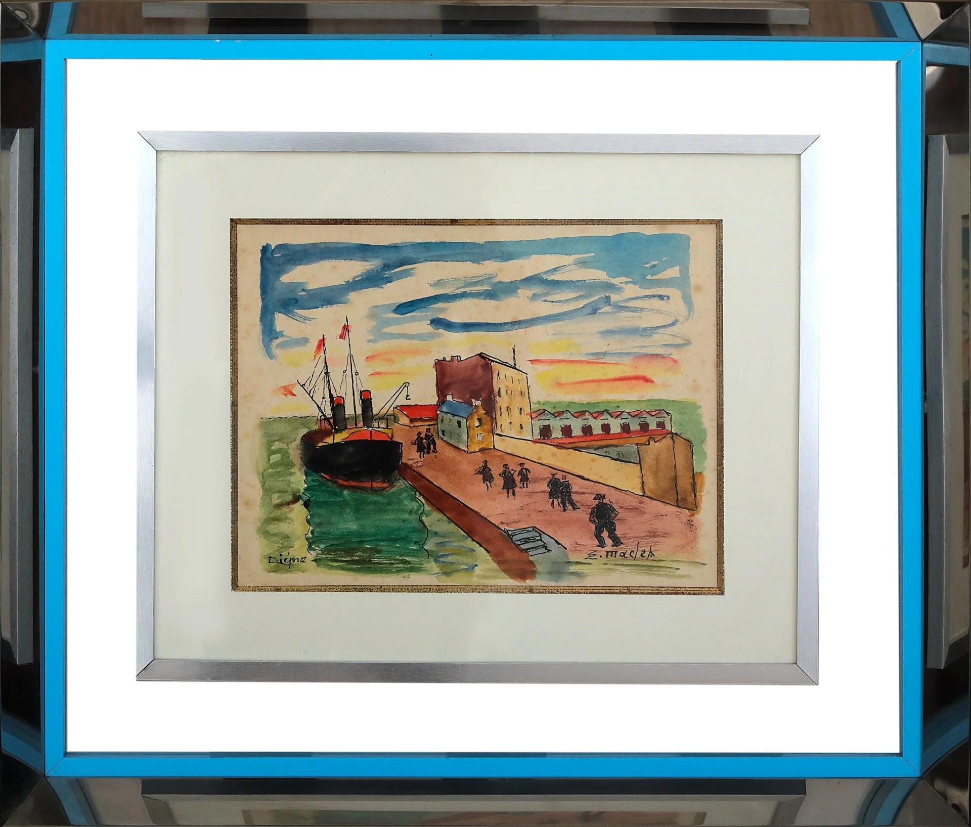 Elisée Maclet « Bateau à la port »
Dim: 33 x 25 cm 