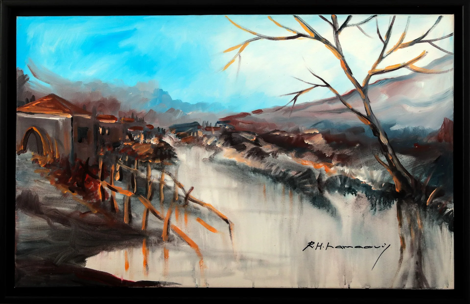 Roula Haidar Hamaoui « Rivière »
Huile sur toile signée

