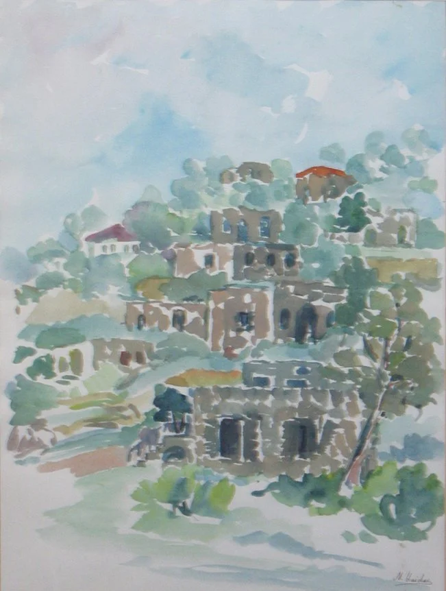 Mustafa Haidar « Maisons Libanaises » 
Dim: 68 x 46 cm
