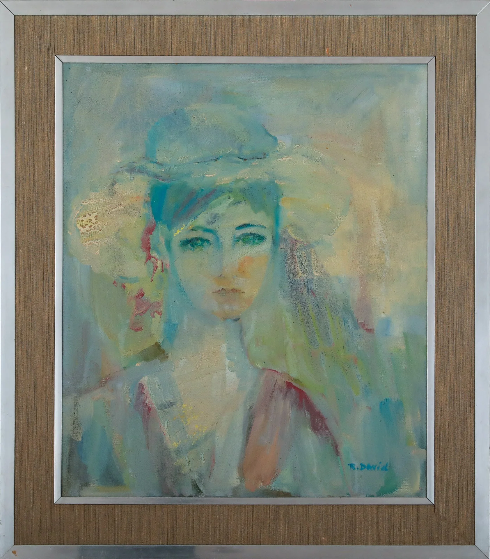 Rita David « Jeune Femme au chapeau »
Dim: 60 x 50 cm 
