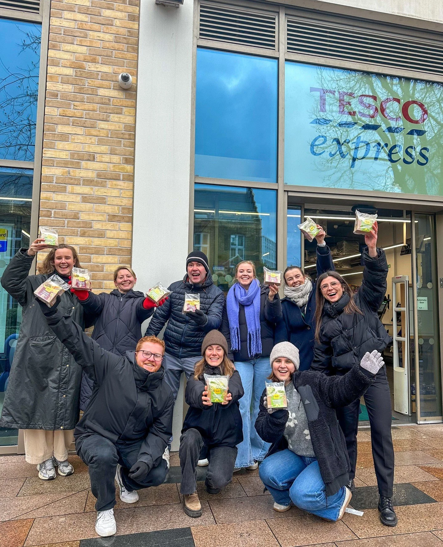 Our Supergreen Avocado Wrap has landed in @Tesco! 🥗💚⁠
⁠
The team&rsquo;s out in full force, celebrating this plant-packed launch and all the hard work that went into bringing it to your shelves 🌱⁠
⁠
Grab yours in store and taste all 8 plant variet