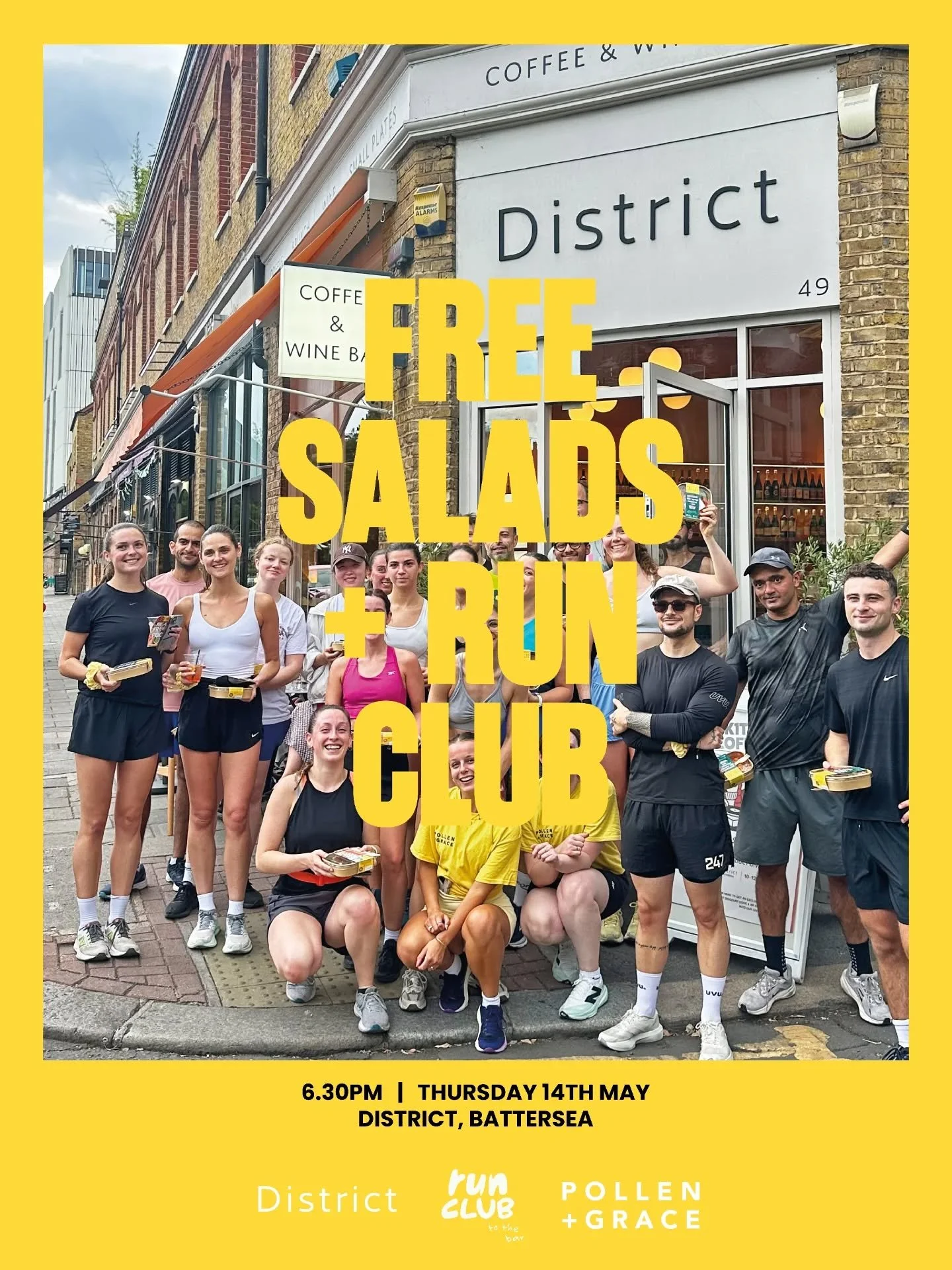 It's run club season! 🏃&zwj;♂️

You&rsquo;re invited to our next Pollen + Grace X District + Stars Gym Run Club! @pollenandgrace @districtcoffeeldn @starsgym_

Join us on Thursday 14th Mat for a fun 5k around Battersea Park, then head back to Distri