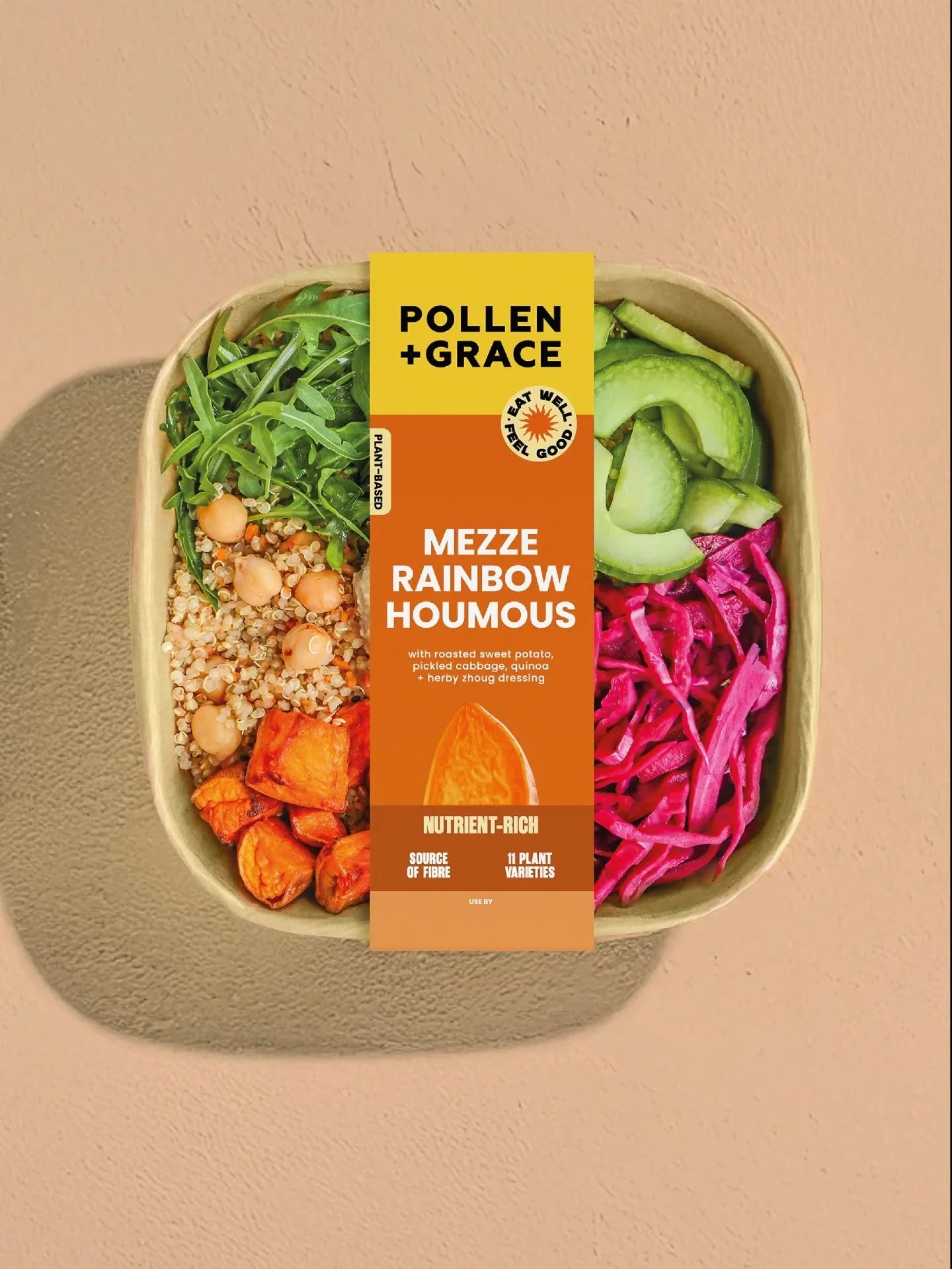 Your favourite MEZZE RAINBOW HOUMOUS SALAD BOWL 🌈 Same recipe, just a new label design (don't worry, we'd never change your fave 🙏)

12g protein, source of fibre and 11 plant varieties 👌

Plant-based and gluten free 💛

Find it now at @sainsburys,