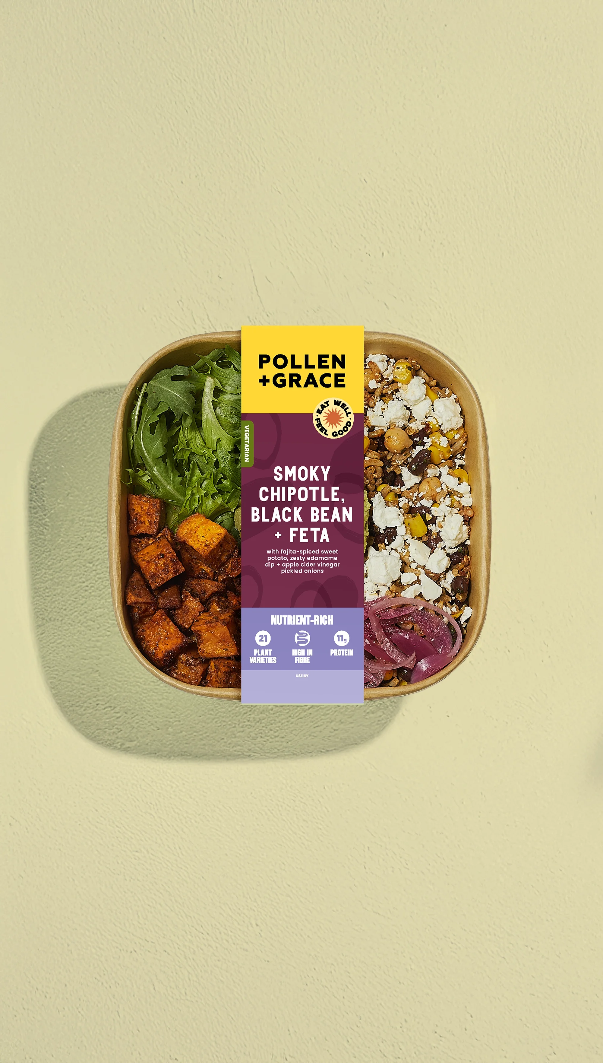 Chipotle, black bean + feta gluten free grain bowl salad