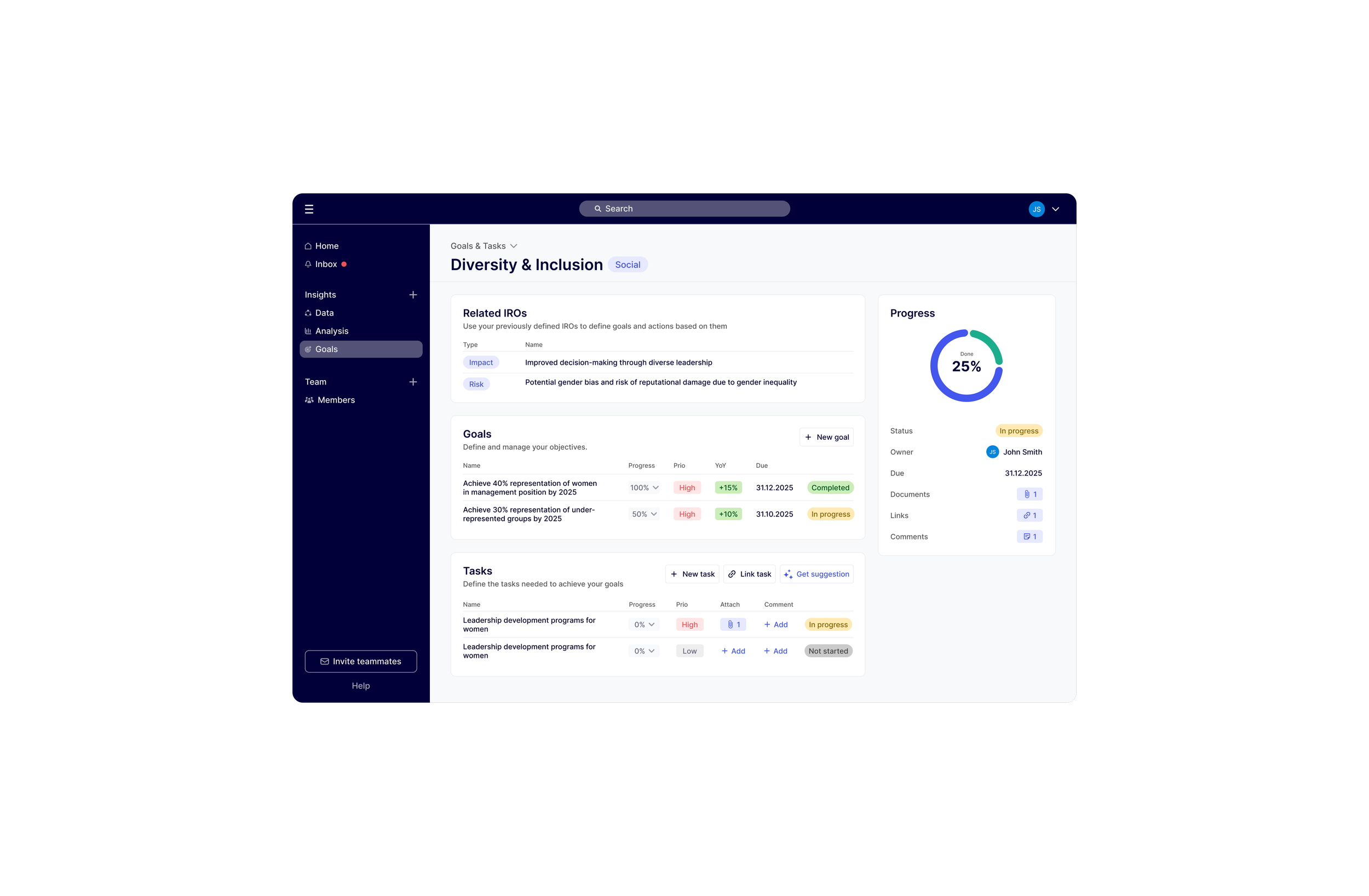 New SaaS Module for Goal & Task Management
