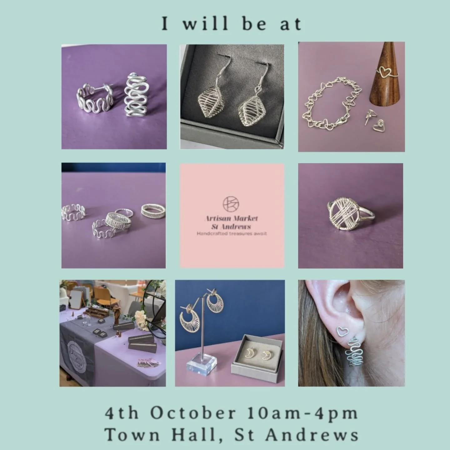 Looking forward to being back in St Andrews @artisanmarketstandrews on Saturday! Come give me and all the other amazing makers a visit :)

#smallbusiness #makersmarket #artisanmarketstandrews #silverjewellery #handmadejellewery #localmarket #handmade