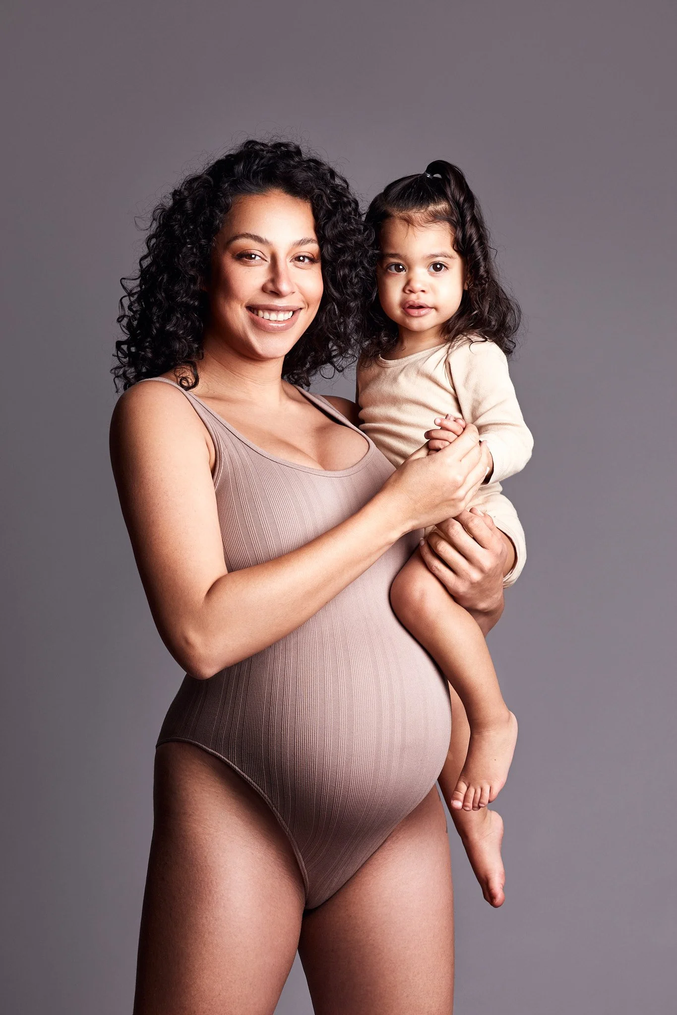 woman with daughter smiling portrait