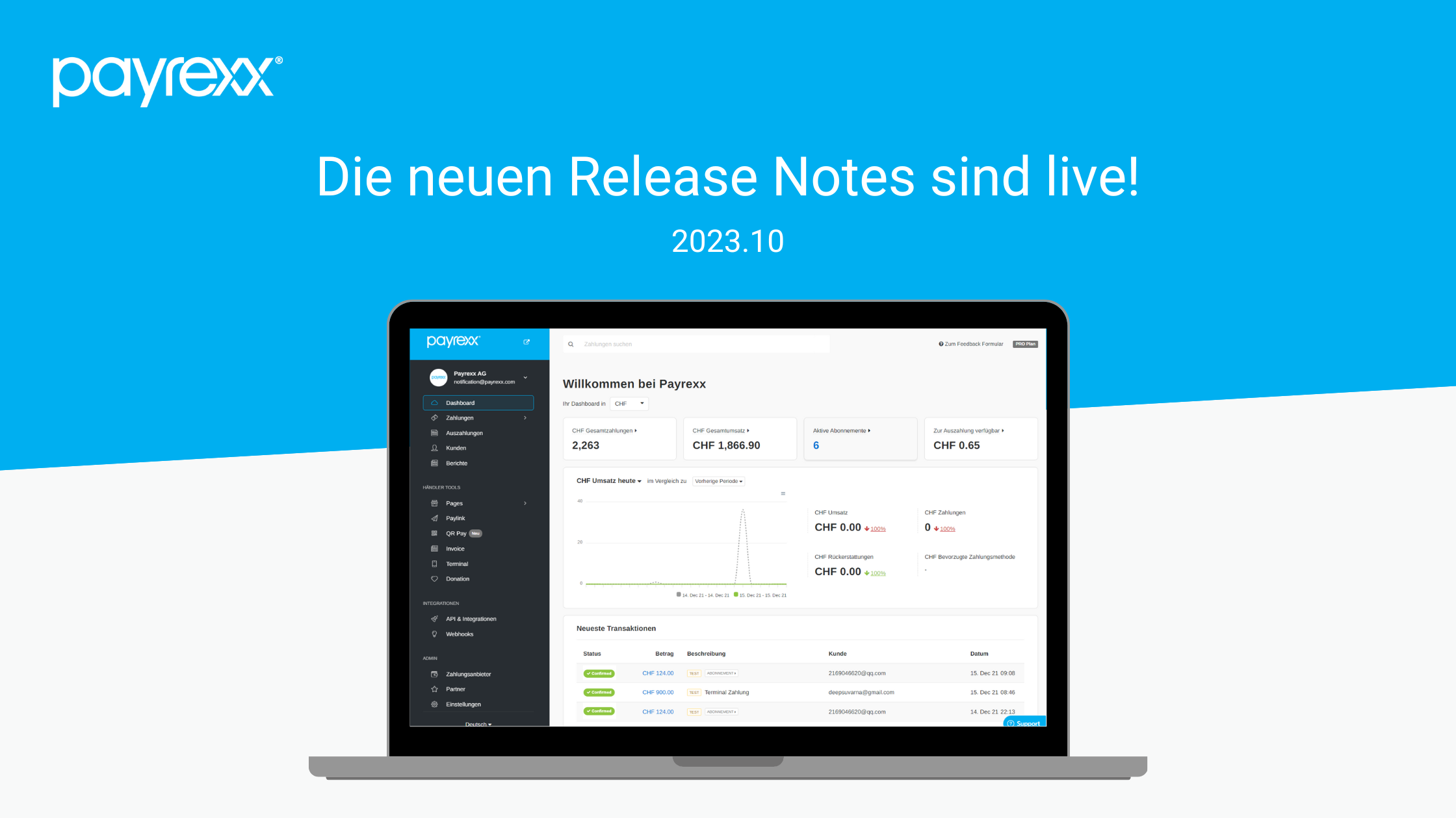 Payrexx Release Notes Octobre - 2023.10