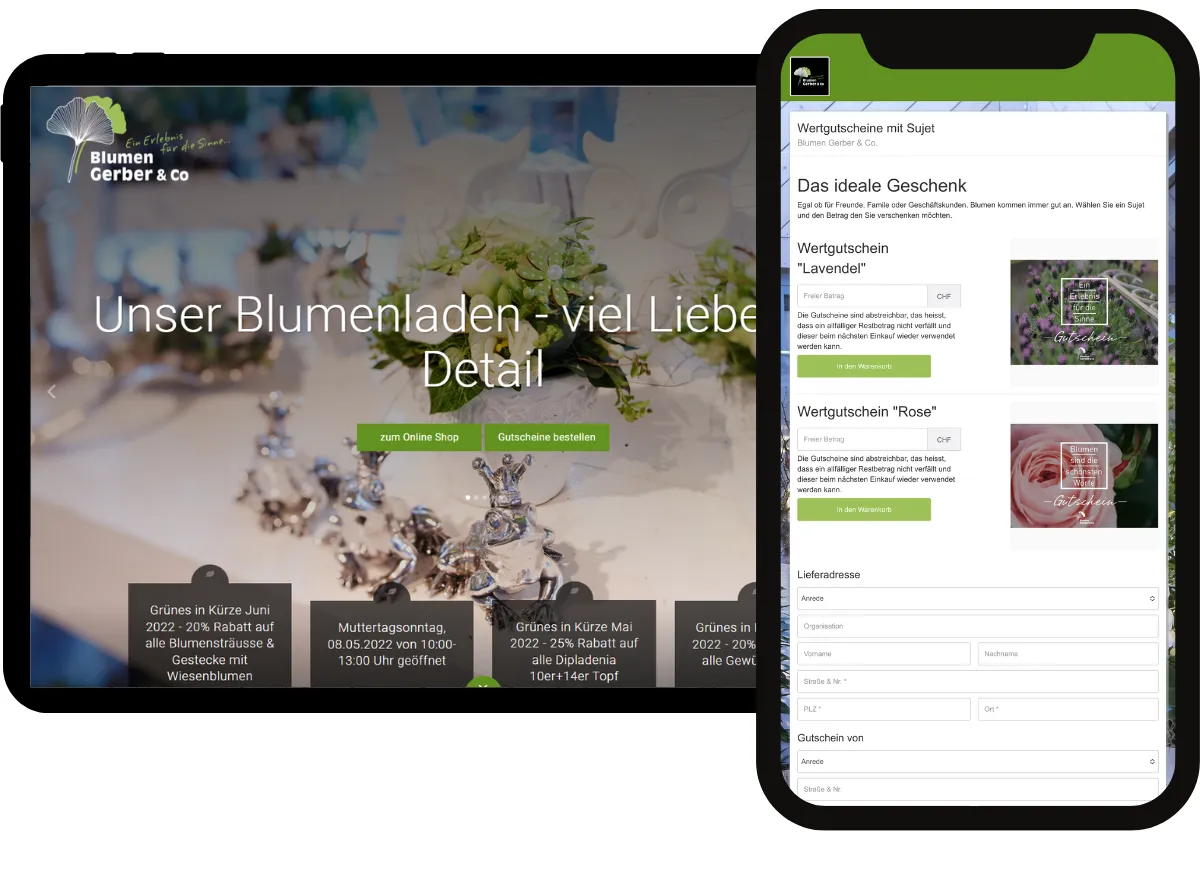 Payrexx Pages Use Case Gerber Blumen & Co. - Online Flower Trade