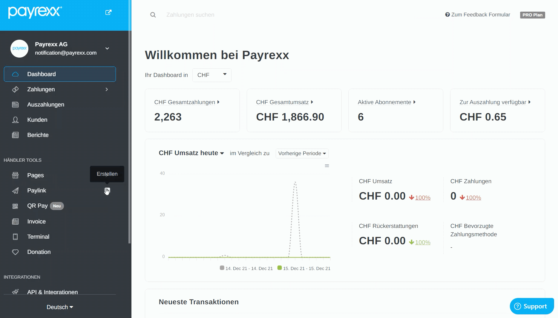 Note di rilascio di Payrexx dicembre 2021