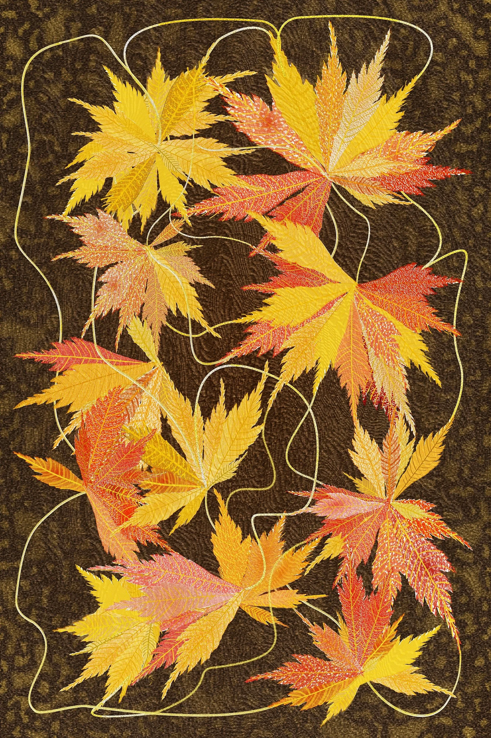 In the Fall Abstraction - 24" wide x 36" tall