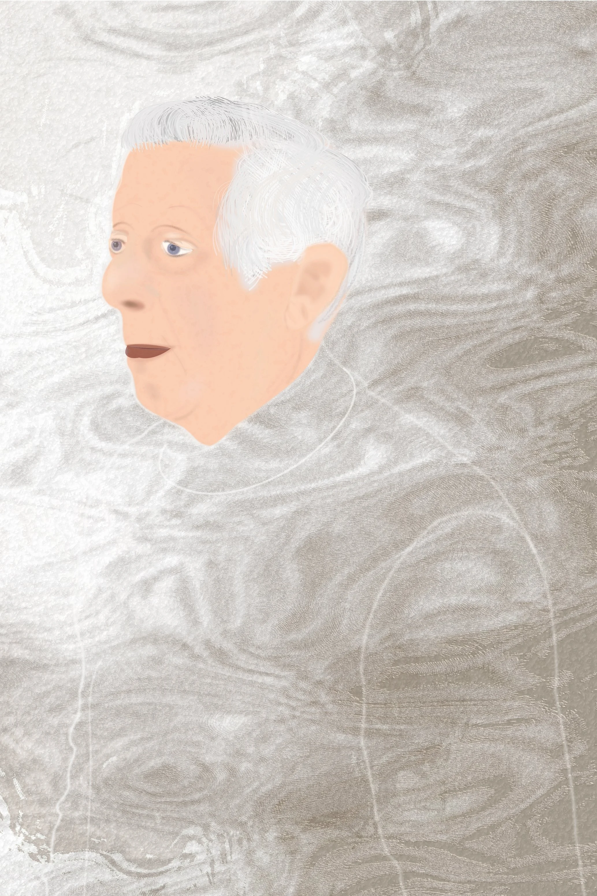 Organic Forms #19 - Portrait of the Artist as an Old Man - 16" wide x 24" tall
