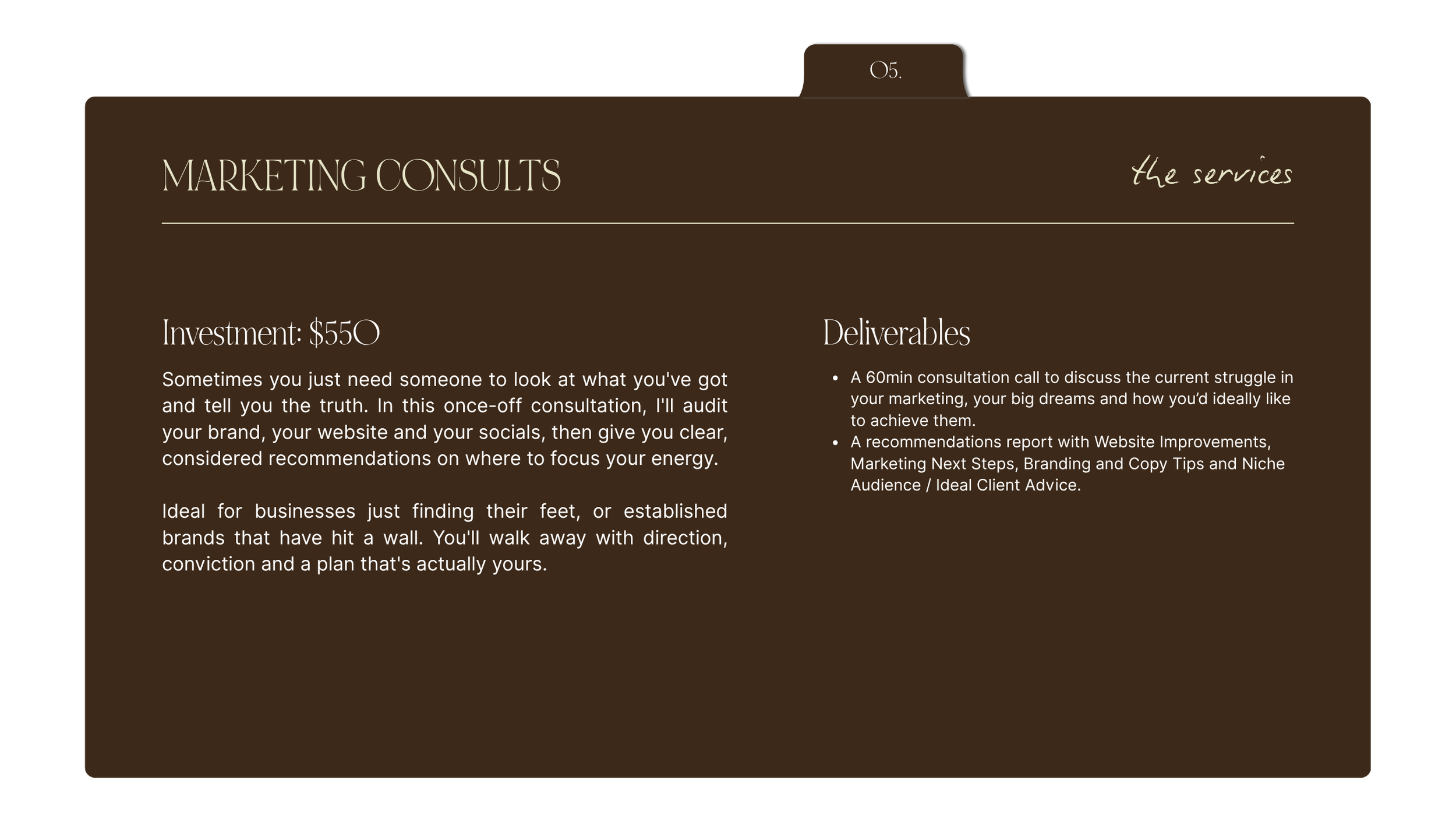 Marketing consultation and brand audit for interior designers and wedding professionals, Perth