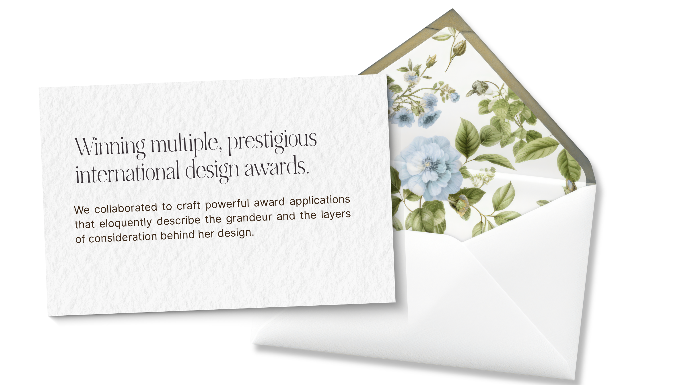 award winning interior design, award application copywriting