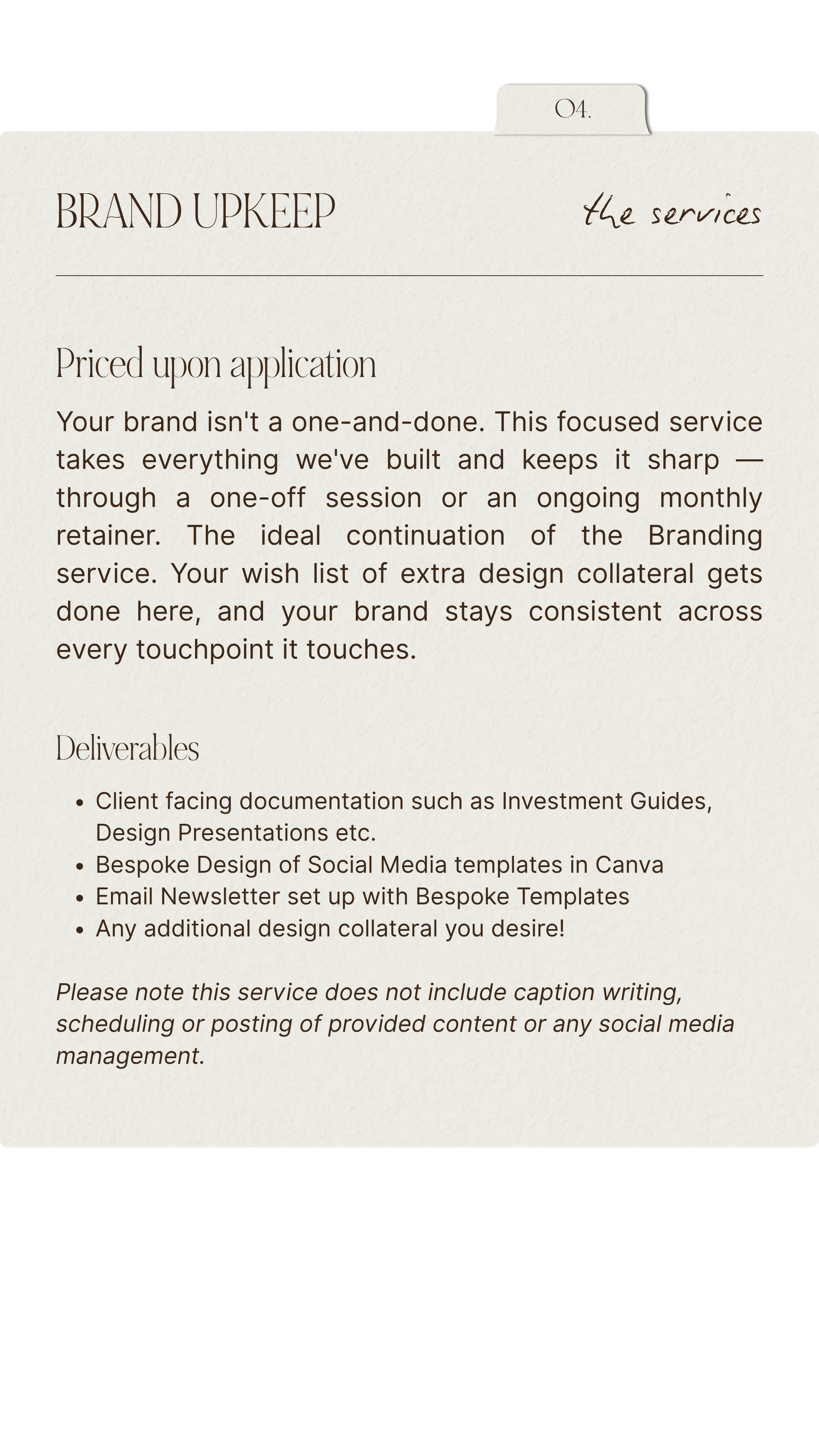 Ongoing brand design and collateral for interior designers and wedding professionals, Australia