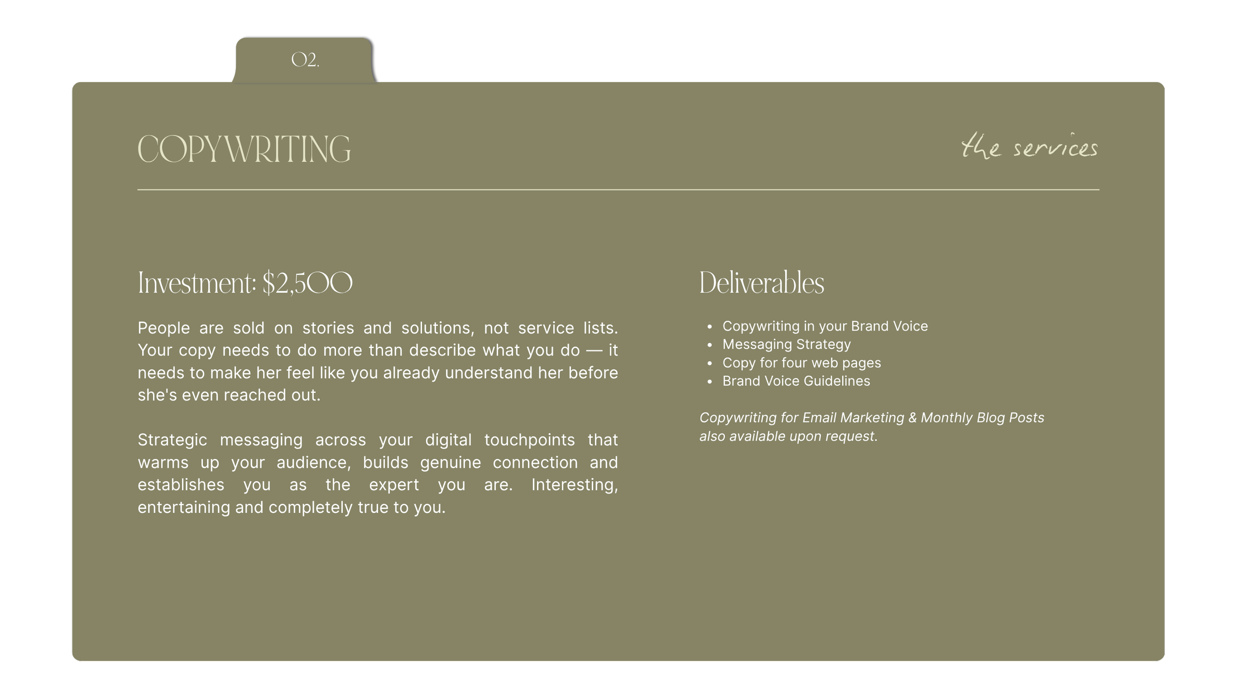 Website copywriting and brand messaging for interior designers and wedding professionals, Australia