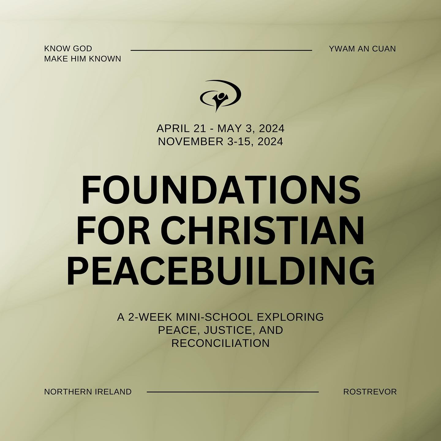 We are very excited to launch our new 2-week mini-school exploring peace, justice, and reconciliation. Join us either April 21-May 3, 2024 or November 3-15, 2024 in Northern Ireland!

The Foundations for Christian Peacebuilding school gathers people 
