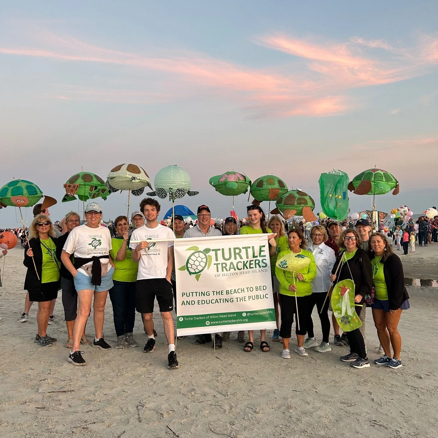 Thanks to all the Turtle Trackers who came and walked the parade route with us! #hiltonheadlanternparade