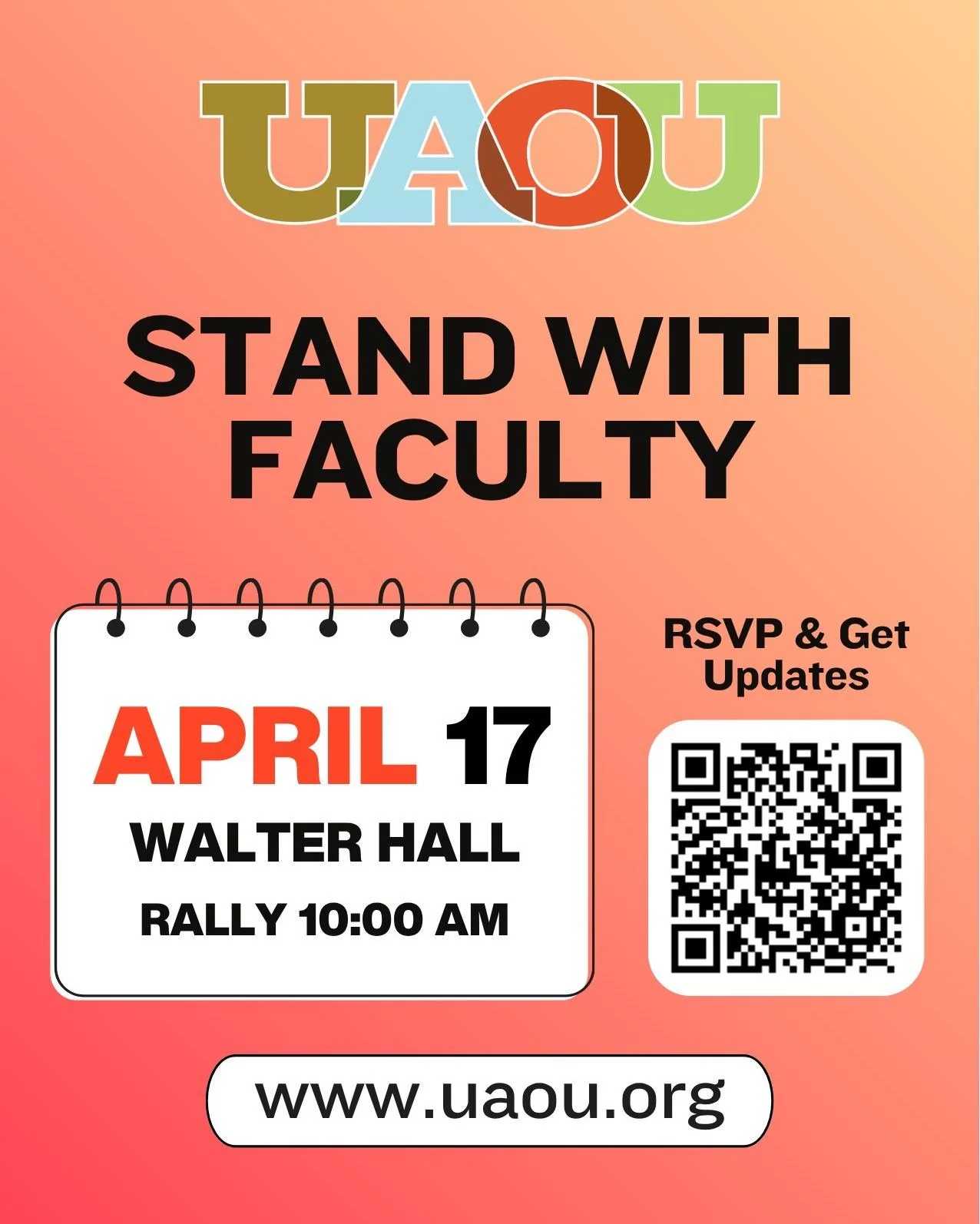 Ohio University faculty have been organizing for more than six years for a fair contract, and the administration is still delaying.

This Friday, April 17, we&rsquo;re showing up at Walter Hall to make it clear that faculty are not standing alone.

J