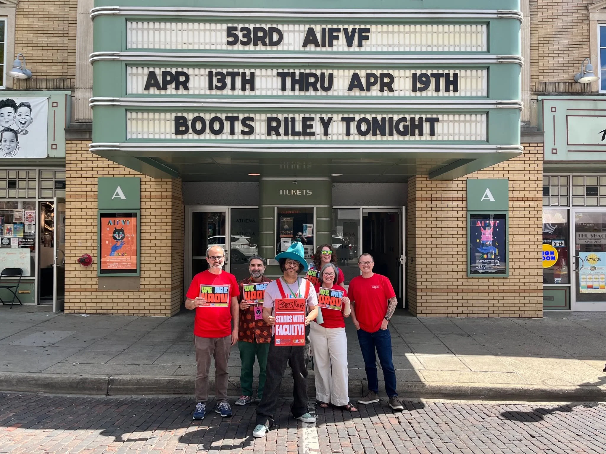 @bootsriley met with UAOU members while he was in Athens this week for the screening of his film I Love Boosters at the Athens International Film + Video Festival. His work has always been about labor, power, and who actually benefits from the system
