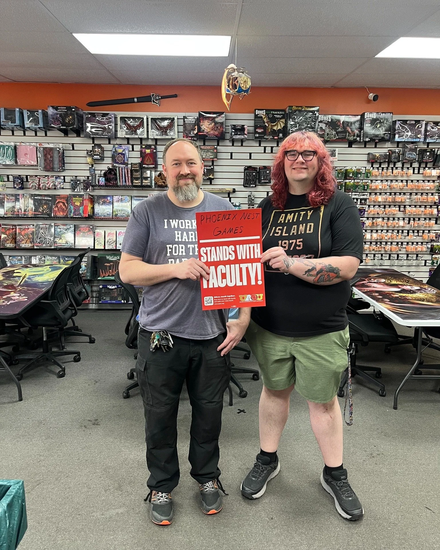 @phoenixnestgames stands with faculty!

Faculty are not asking for anything unreasonable. They are asking for a contract that reflects the work they do and the role they play in this university.

Athens is a small town. People notice when workers are