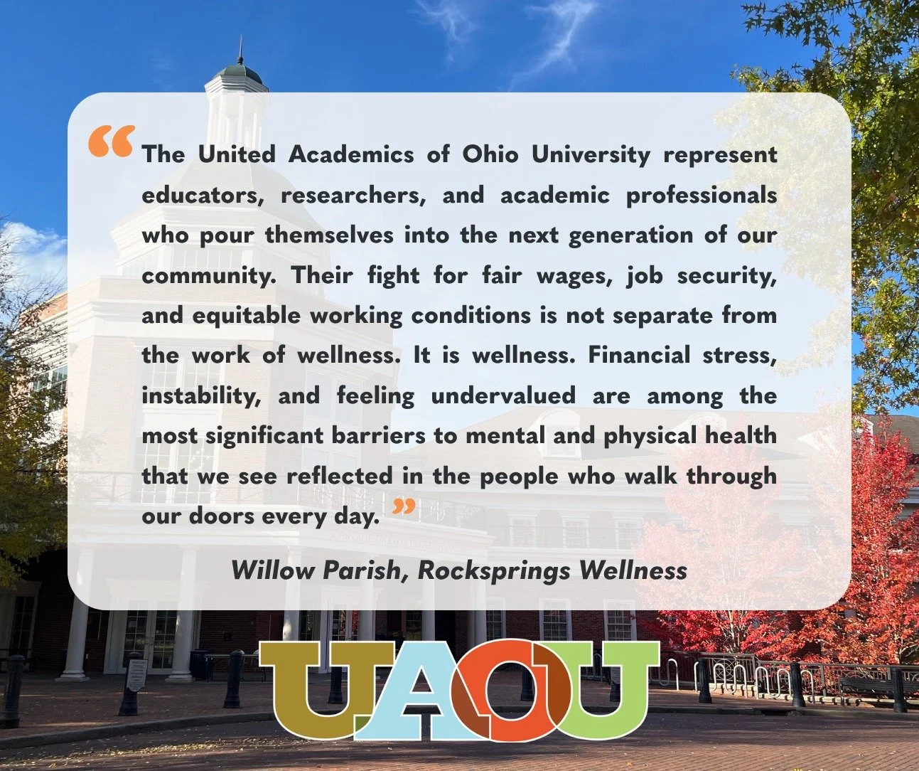 The wellbeing of faculty is not separate from the wellbeing of students, classrooms, or this community.

Financial stress. Job insecurity. Being asked to do more with less while leadership delays meaningful progress.

Rocksprings Wellness sees every 