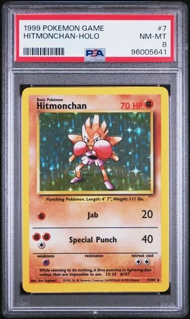 GRADED 8.0 HOLO Hitmonchan - Base Set Unlimited #7 of #102