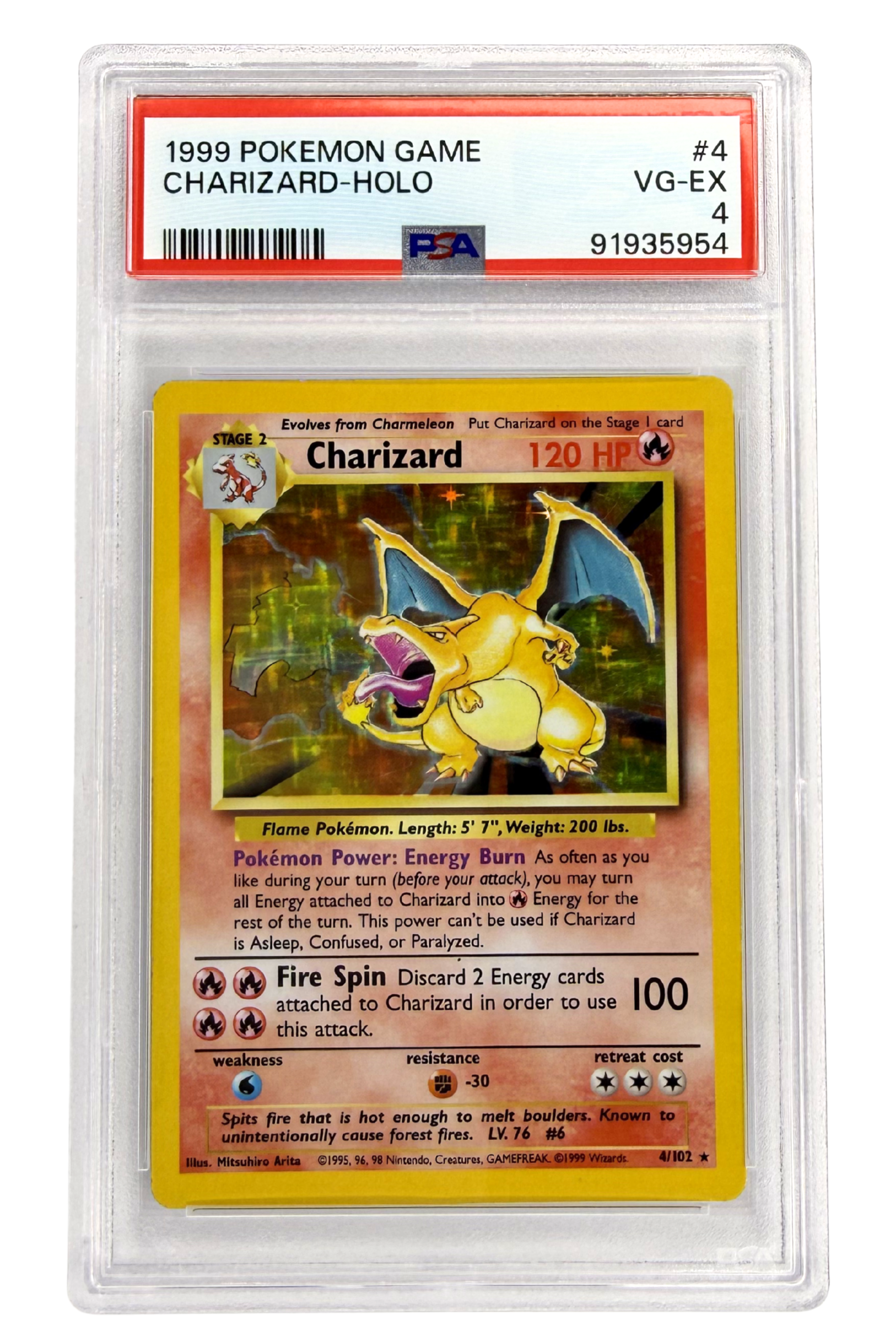 GRADED 4.0 HOLO Charizard - Base Set Unlimited #4 of #102