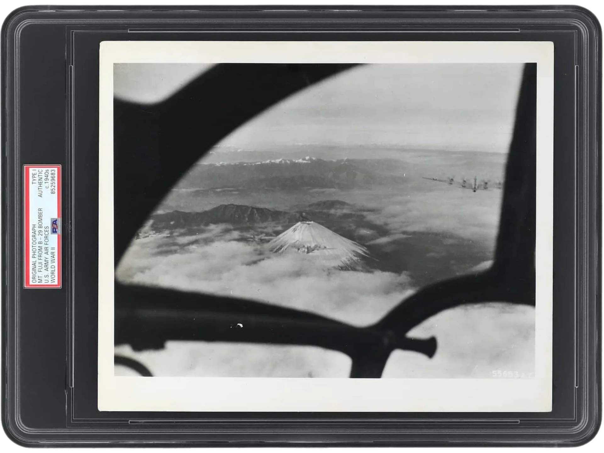 TYPE 1 1940s WWII Mt. Fuji Aerial View - Original Photo by U.S. Army Air Forces Captain Raymond Creekmore